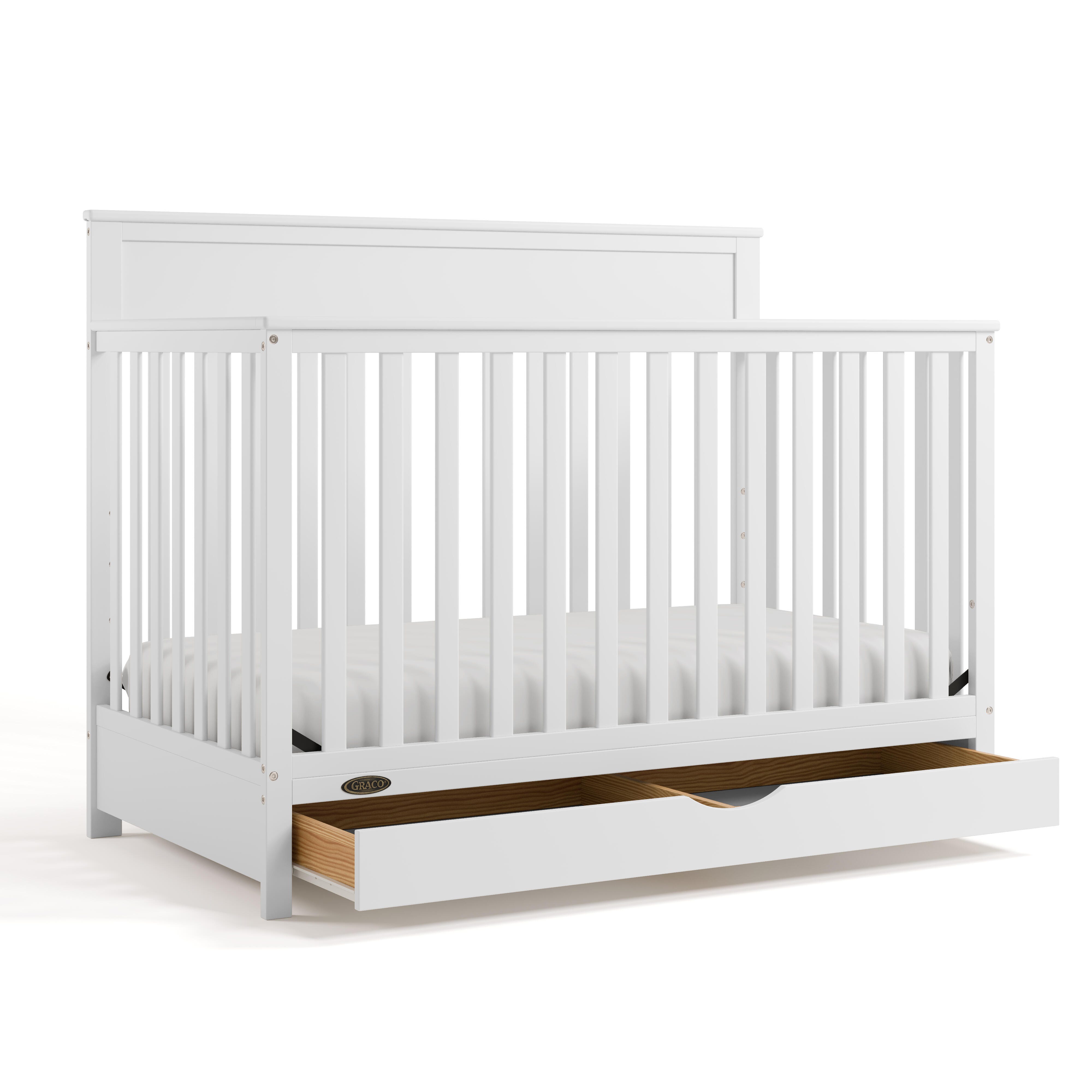 Graco Shiloh 5-in-1 Convertible Crib With Storage Drawer, White, large