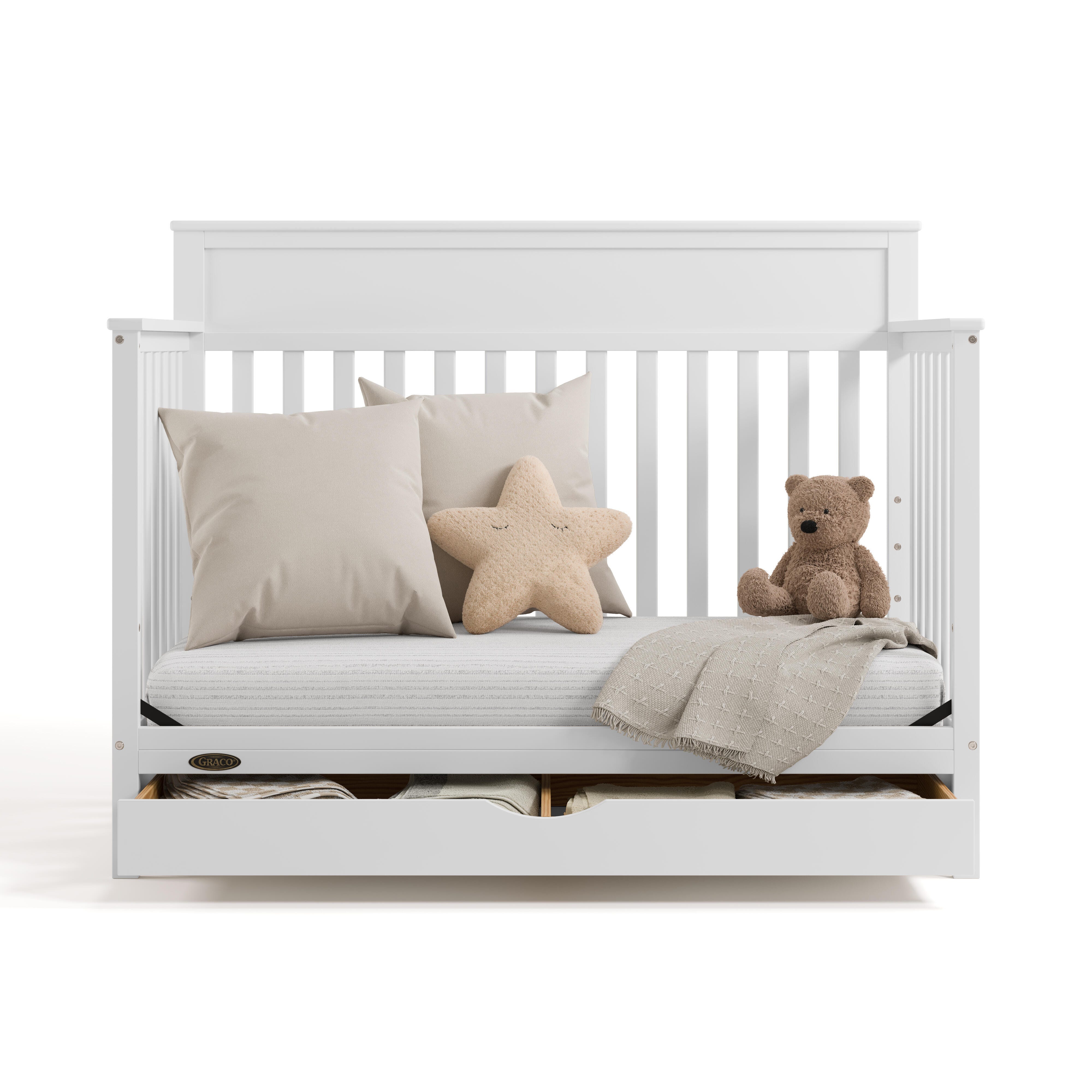 Graco Shiloh 5-in-1 Convertible Crib With Storage Drawer, White, large