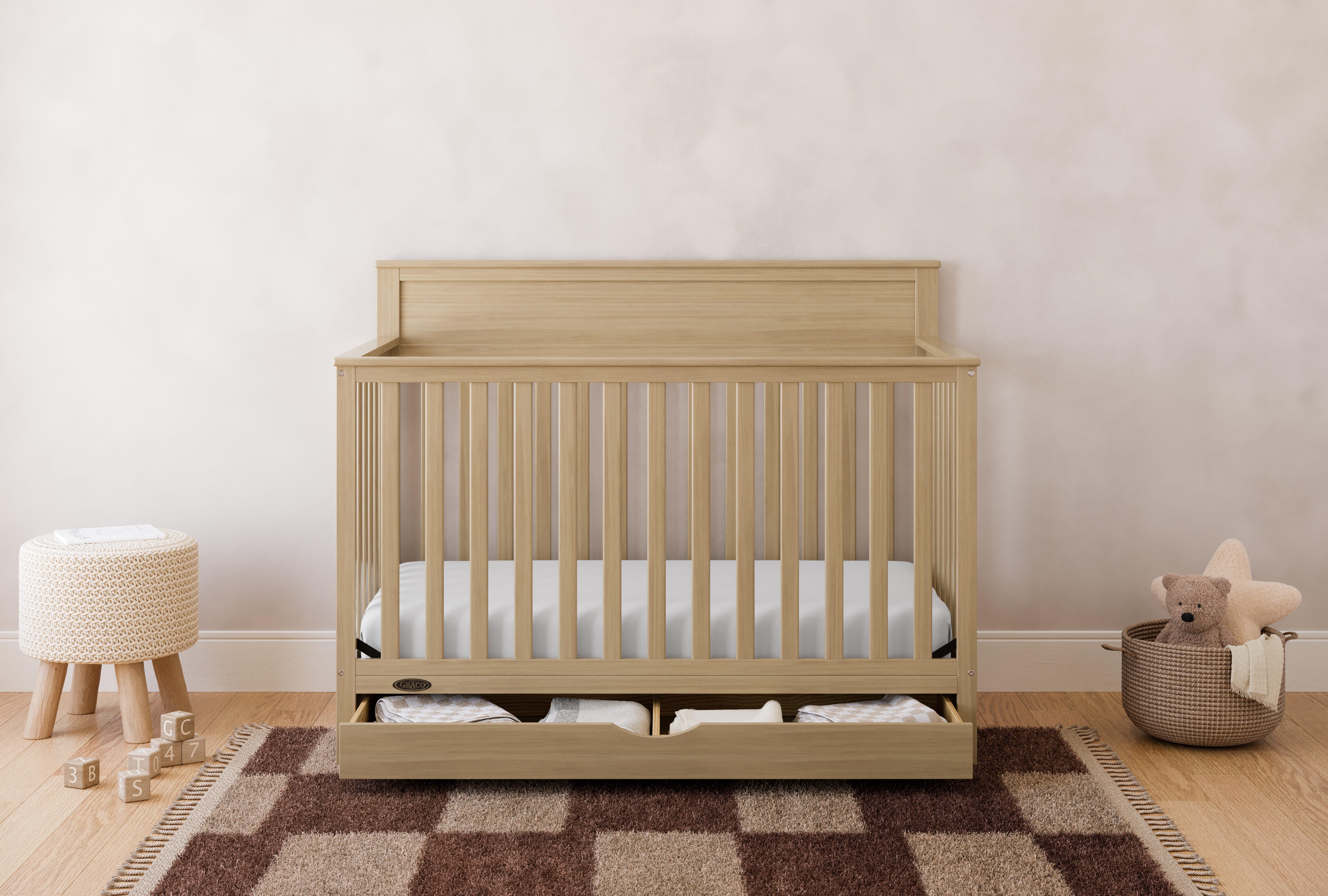 Graco Shiloh 5-in-1 Convertible Crib With Storage Drawer, Driftwood, rollover