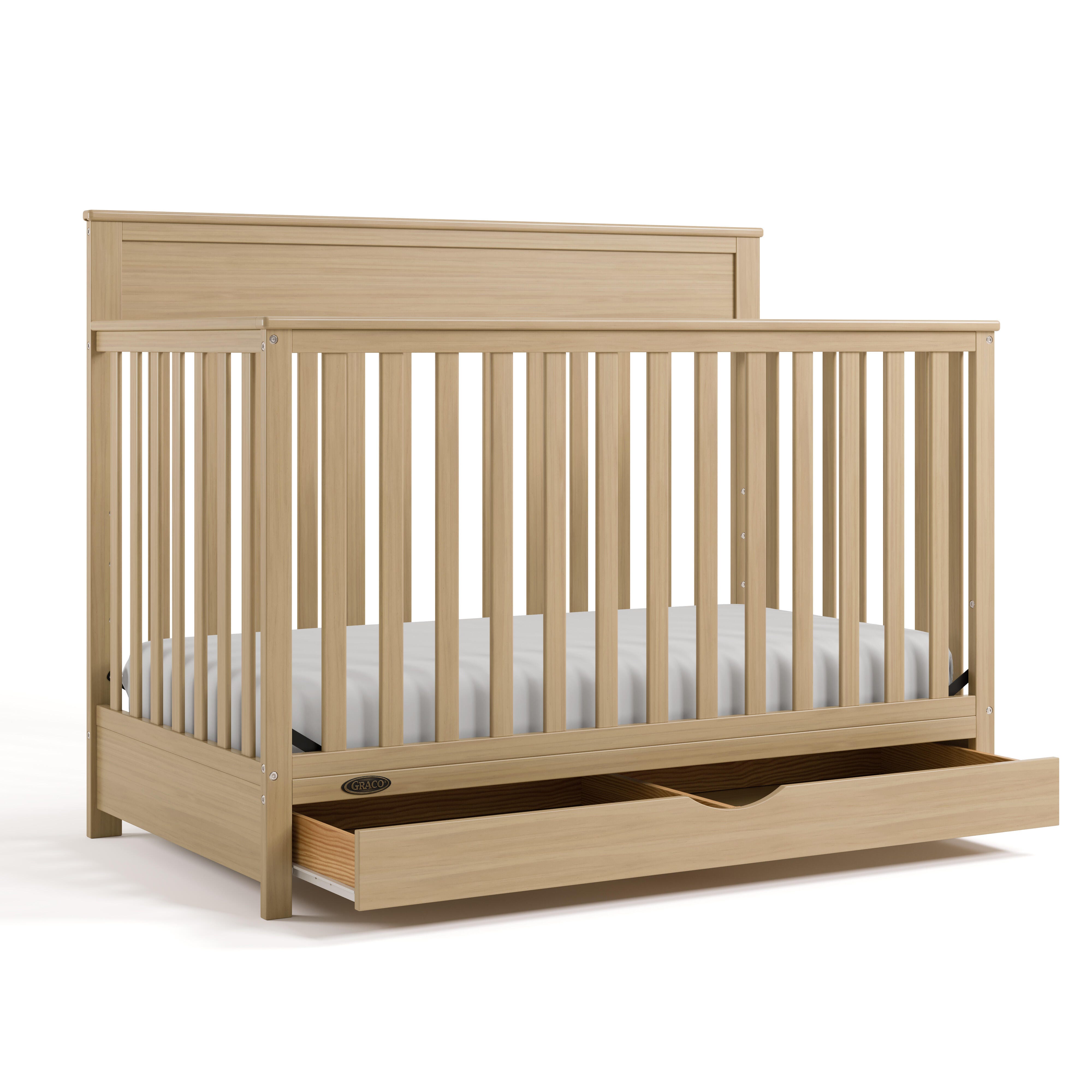 Graco Shiloh 5-in-1 Convertible Crib With Storage Drawer, Driftwood, large