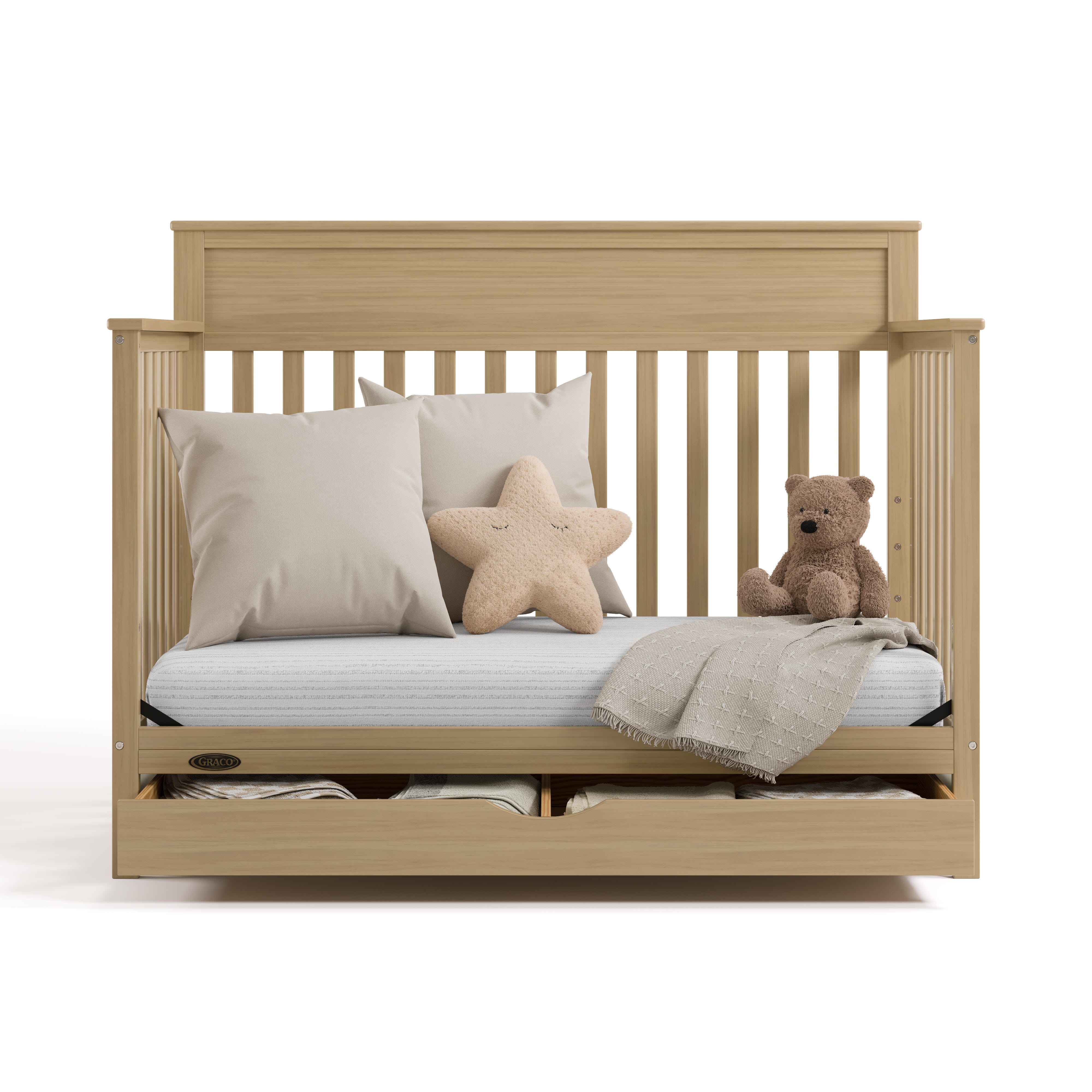 Graco Shiloh 5-in-1 Convertible Crib With Storage Drawer, Driftwood, large