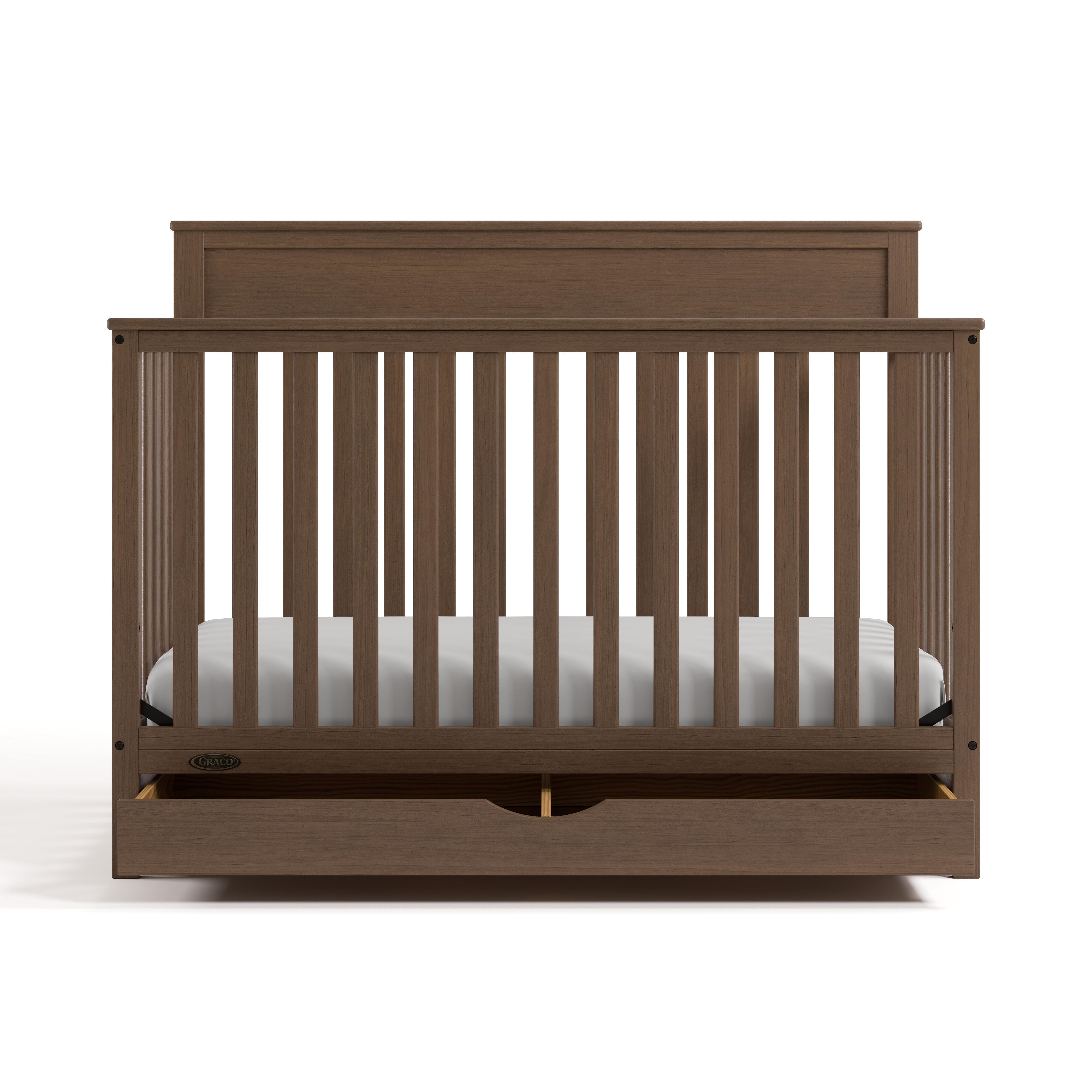 Graco Shiloh 5-in-1 Convertible Crib With Storage Drawer, Hazelnut, large