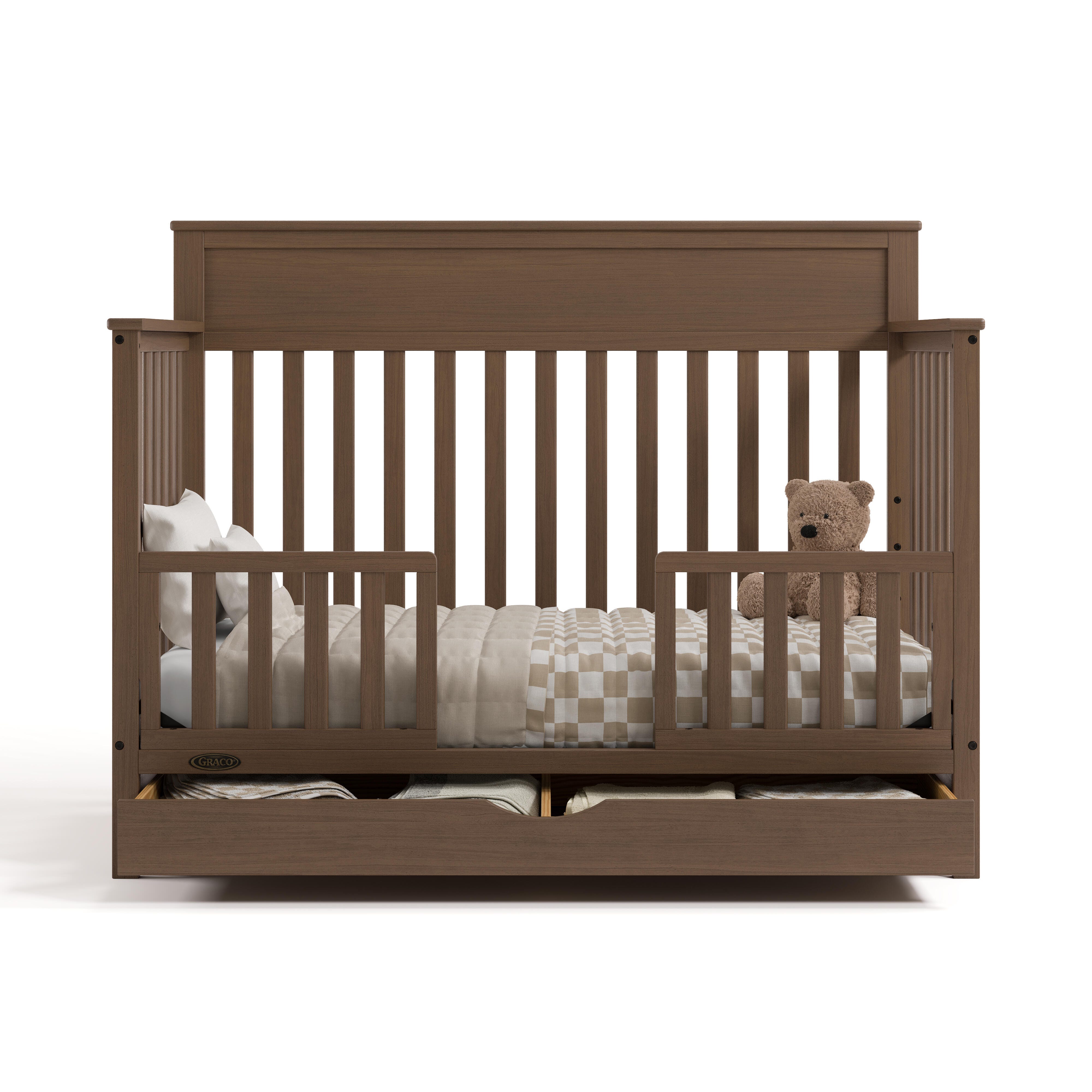Graco Shiloh 5-in-1 Convertible Crib With Storage Drawer, Hazelnut, large