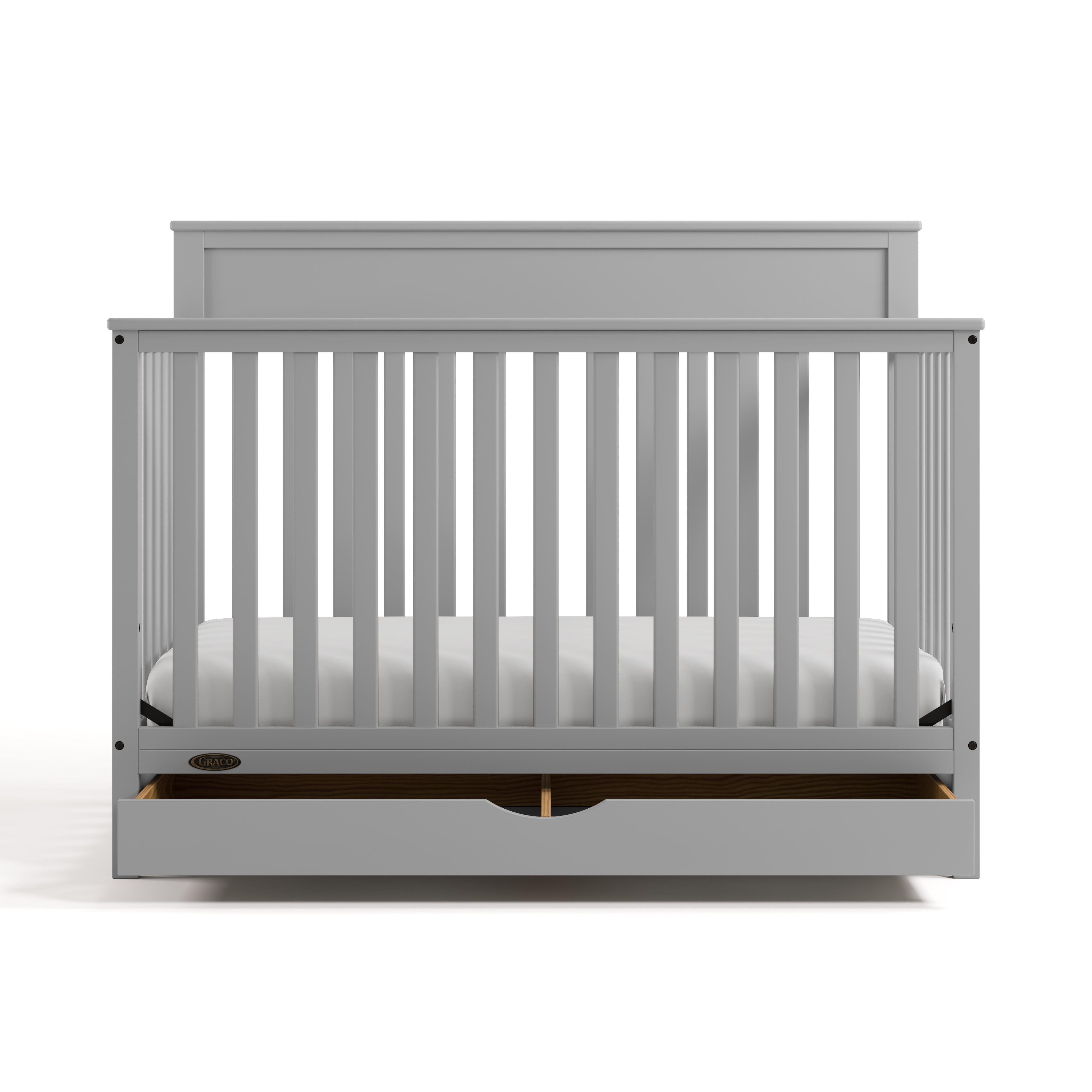 Graco Shiloh 5-in-1 Convertible Crib With Storage Drawer, Pebble Gray, large