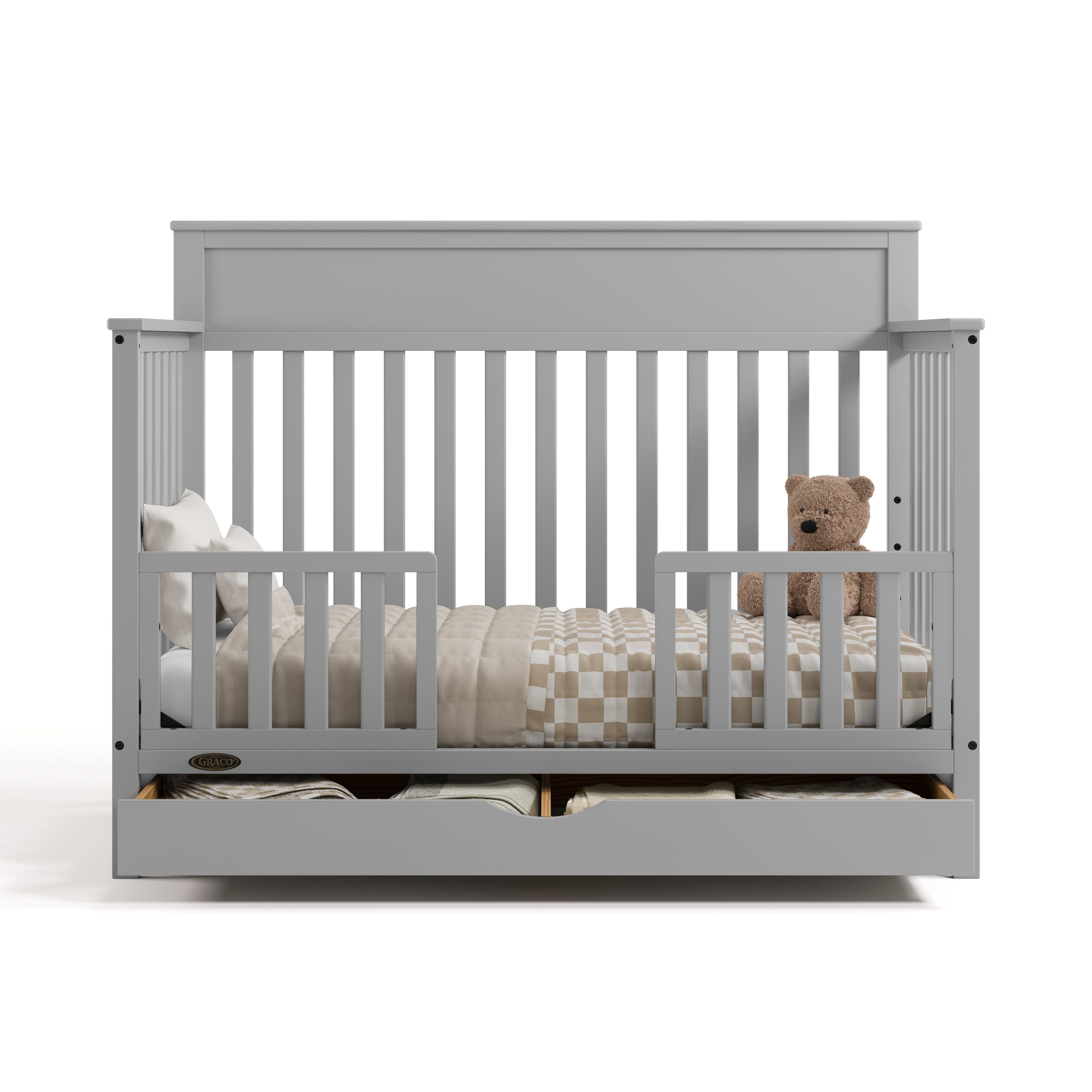 Graco Shiloh 5-in-1 Convertible Crib With Storage Drawer, Pebble Gray, large