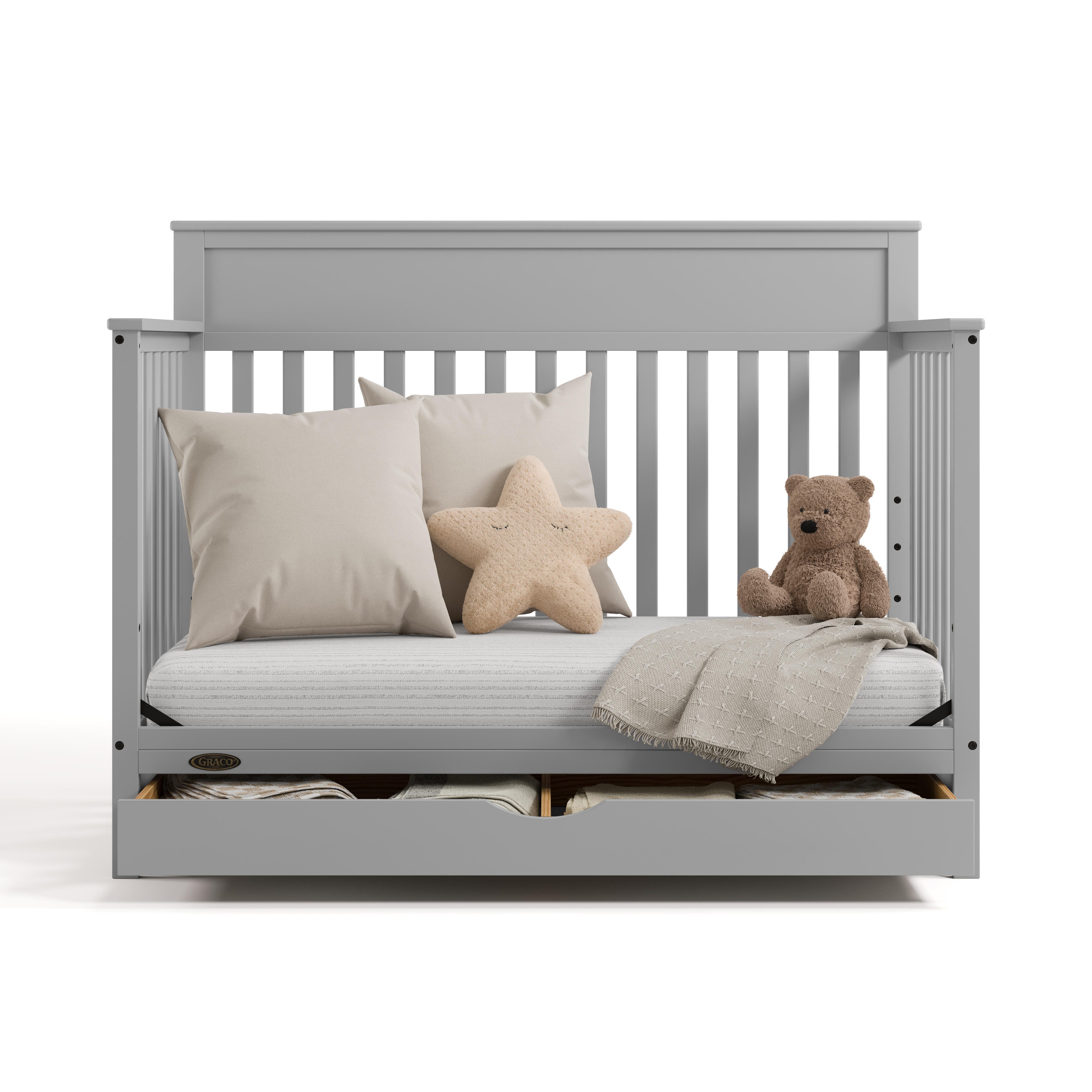 Graco Shiloh 5-in-1 Convertible Crib With Storage Drawer, Pebble Gray, large