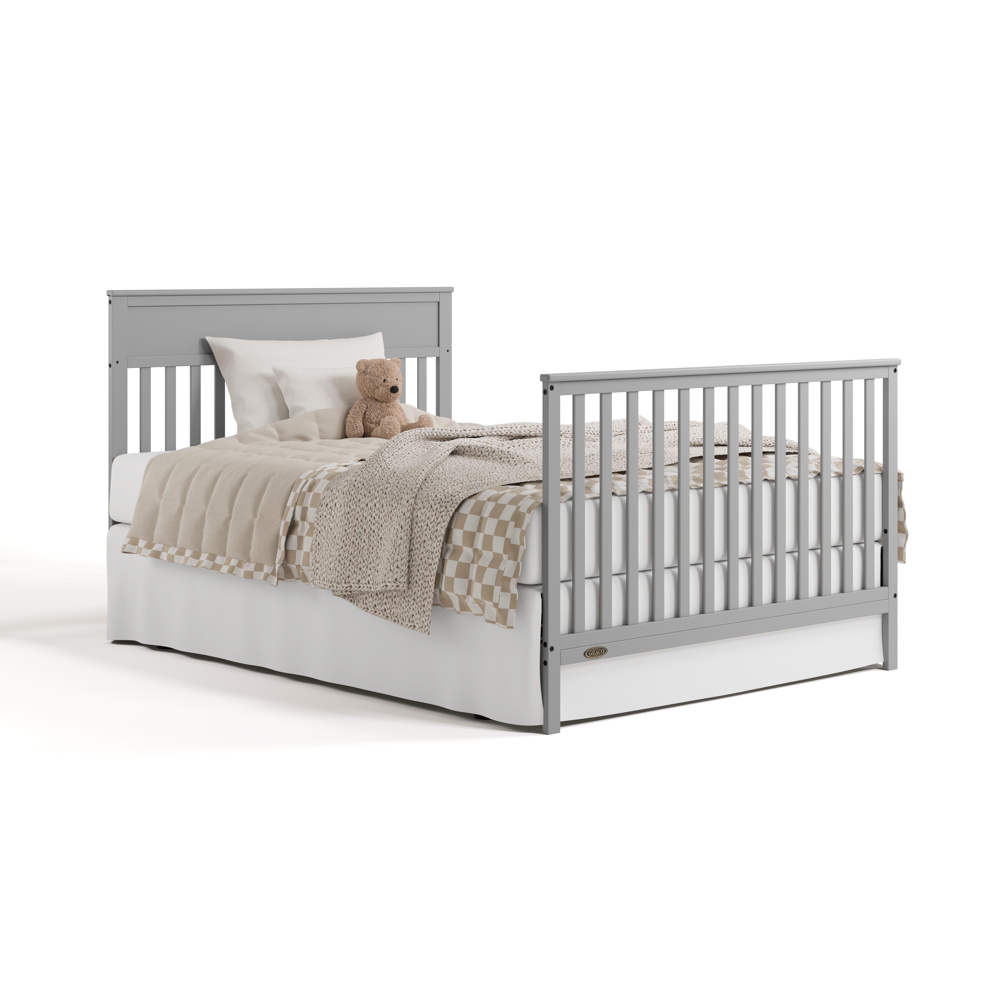 Graco Shiloh 5-in-1 Convertible Crib With Storage Drawer, Pebble Gray, large