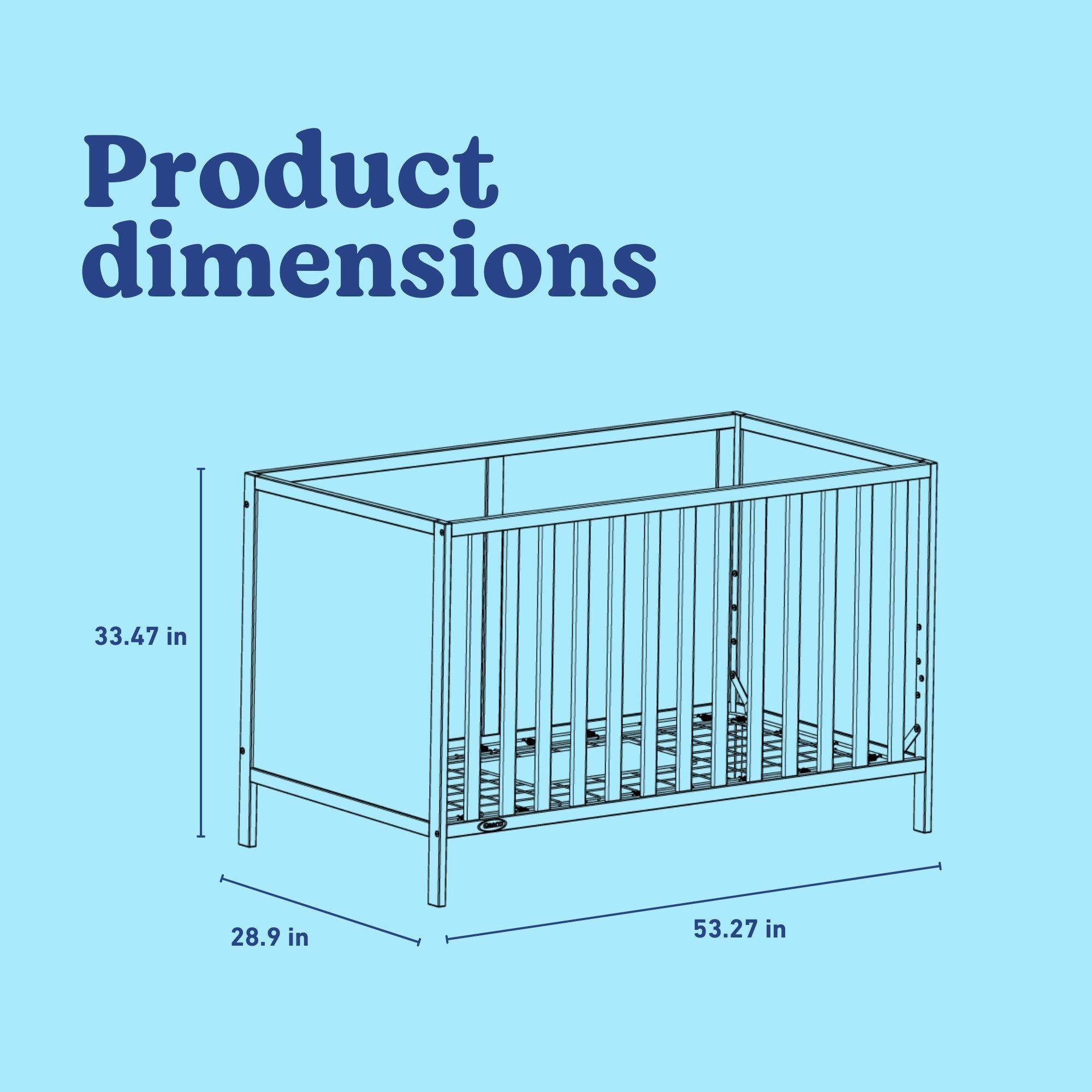 Graco Theo 3-in-1 Convertible Crib, Frosted Oat, large