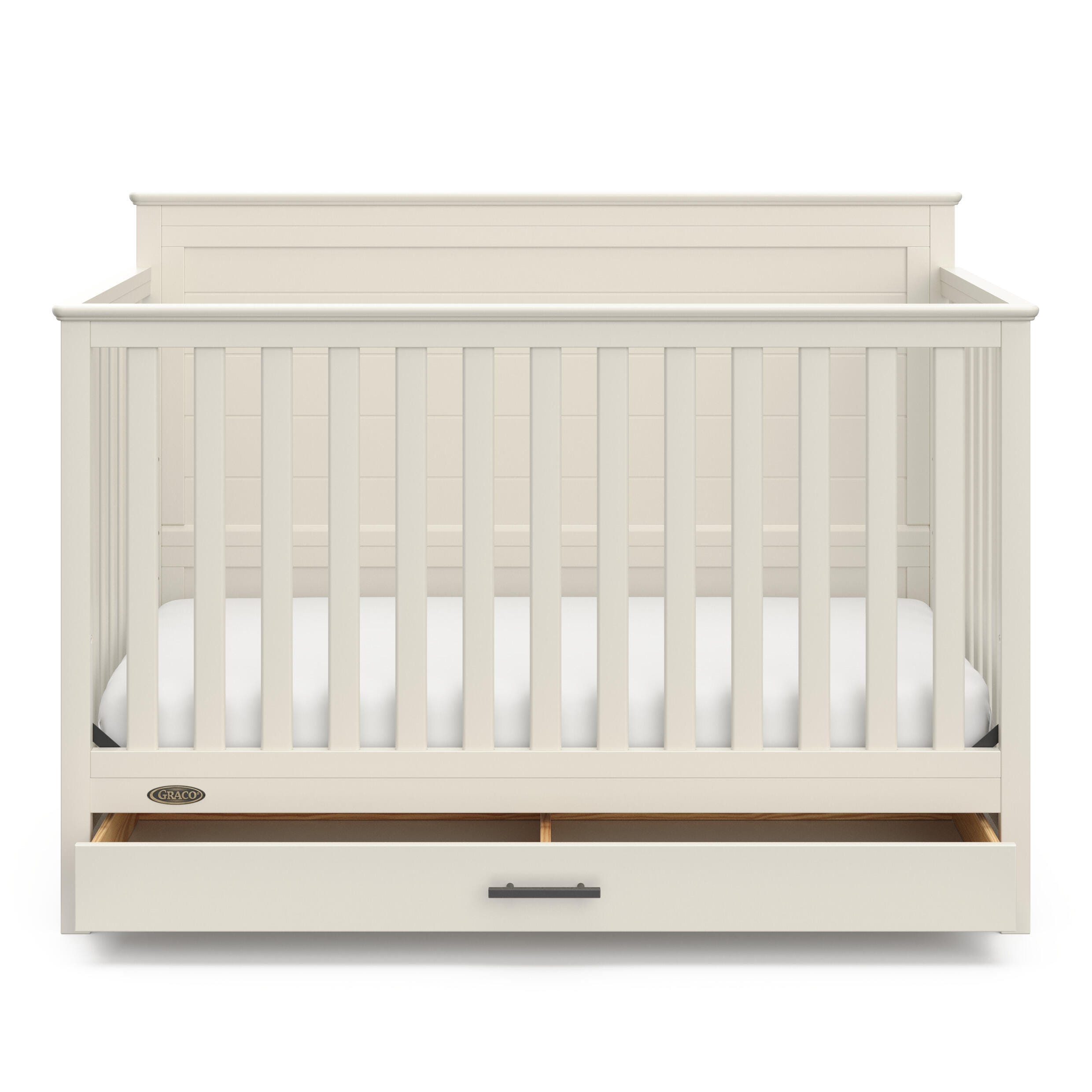 Graco Tristan 5-in-1 Convertible Crib With Storage Drawer, Frosted Oat, large