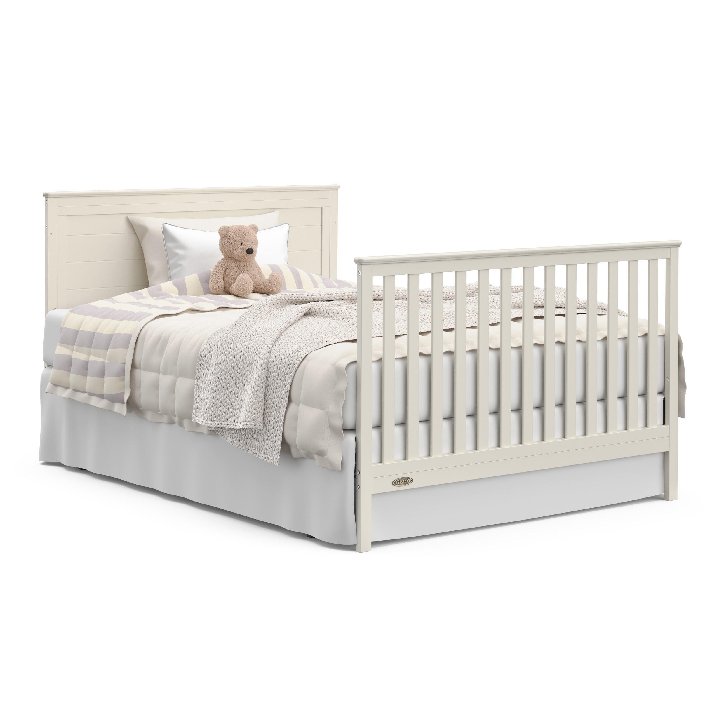 Graco Tristan 5-in-1 Convertible Crib With Storage Drawer, Frosted Oat, large