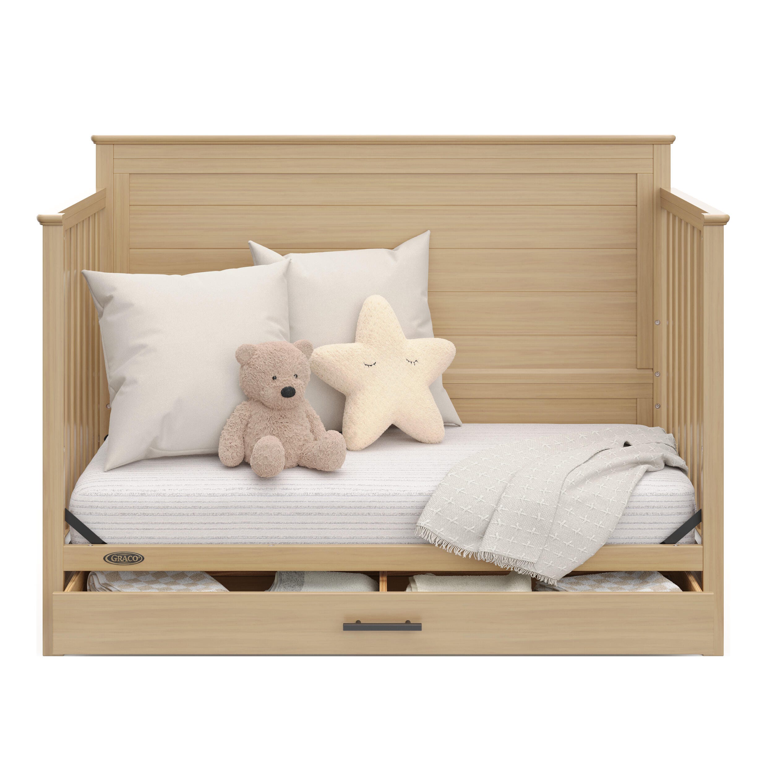 Graco Tristan 5-in-1 Convertible Crib With Storage Drawer, Driftwood, large
