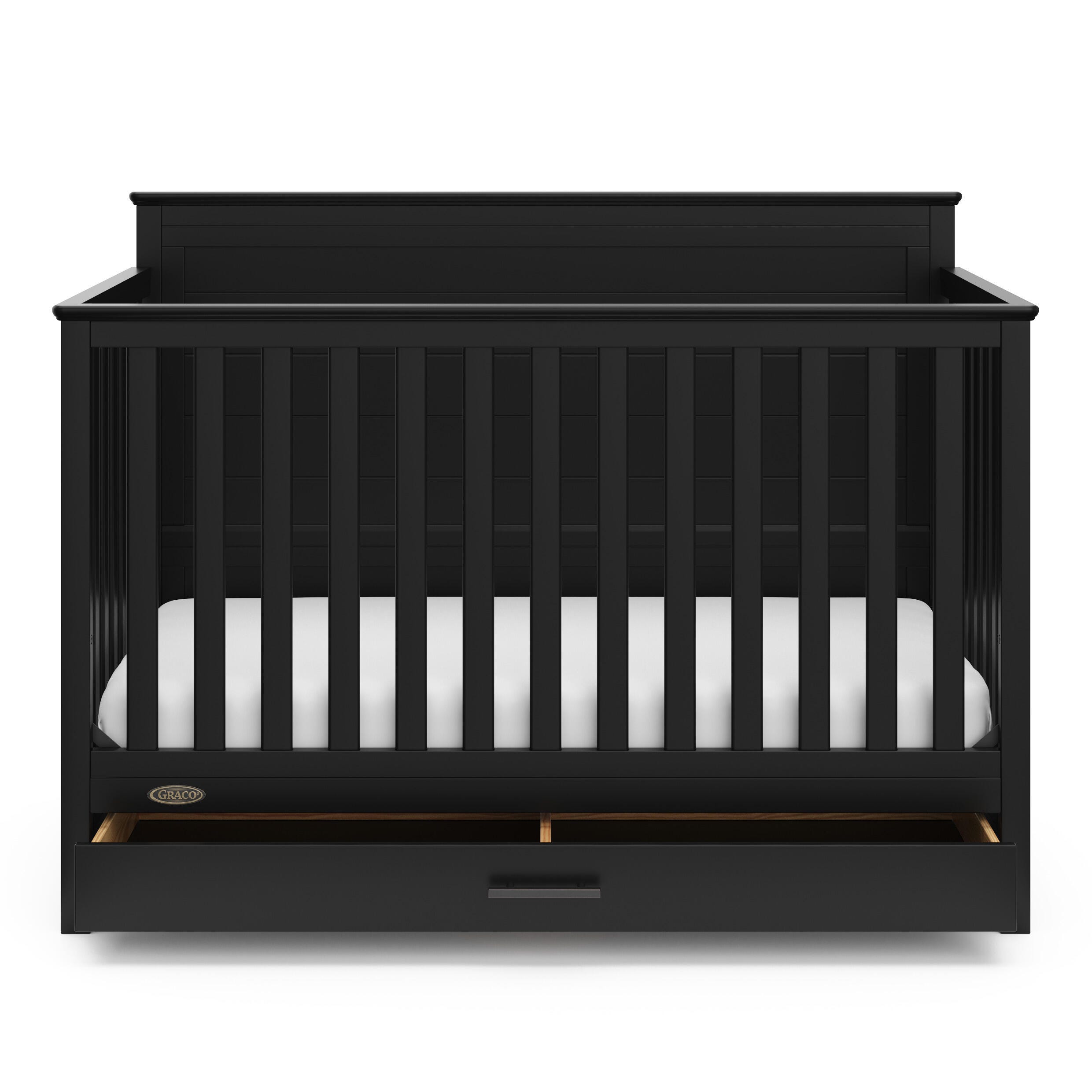 Graco Tristan 5-in-1 Convertible Crib With Storage Drawer, Black, large