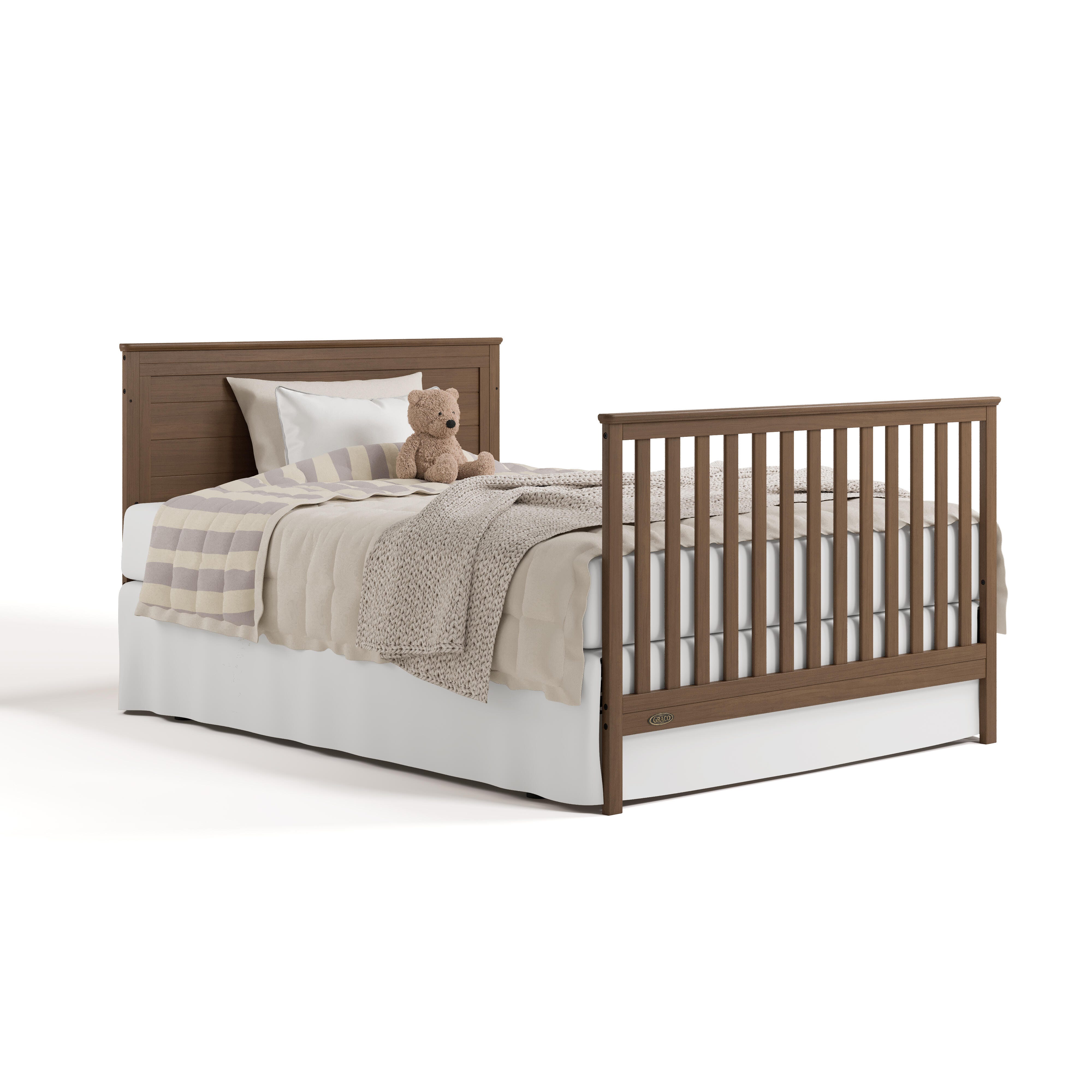 Graco Tristan 5-in-1 Convertible Crib With Storage Drawer, Hazelnut, large