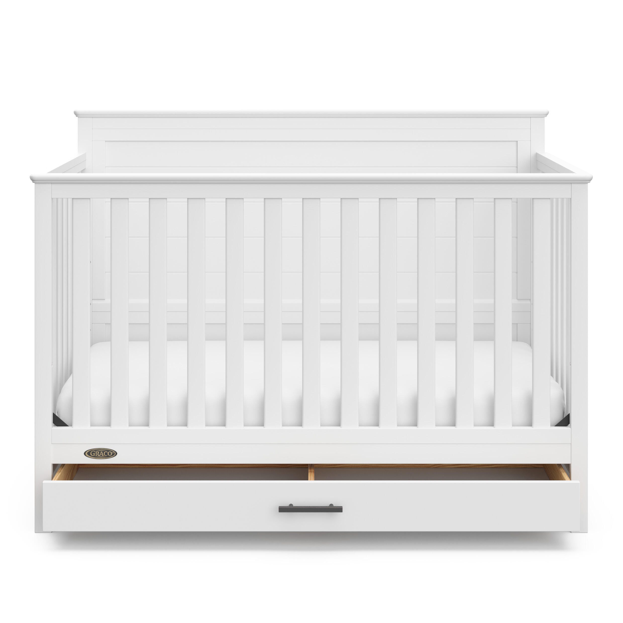Graco Tristan 5-in-1 Convertible Crib With Storage Drawer, White, large