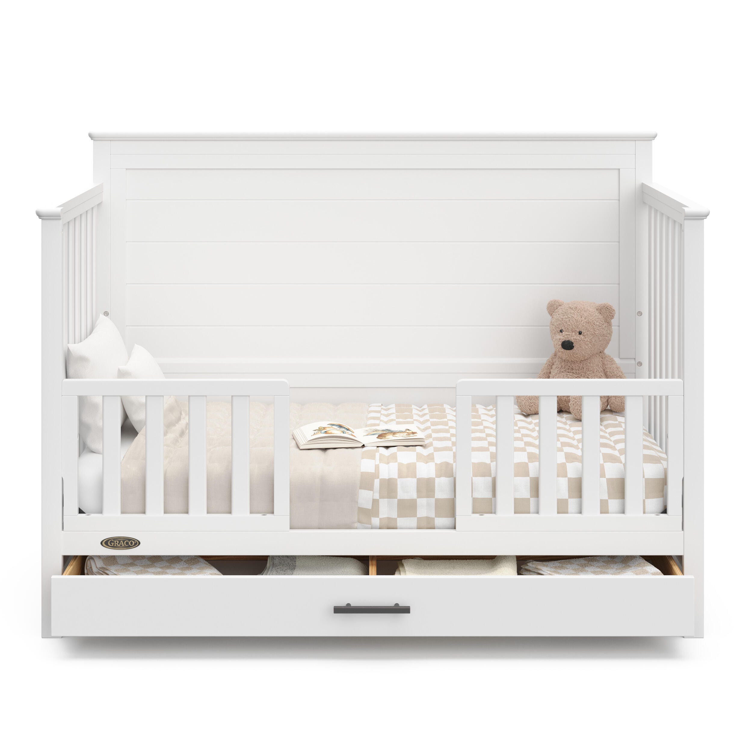 Graco Tristan 5-in-1 Convertible Crib With Storage Drawer, White, large