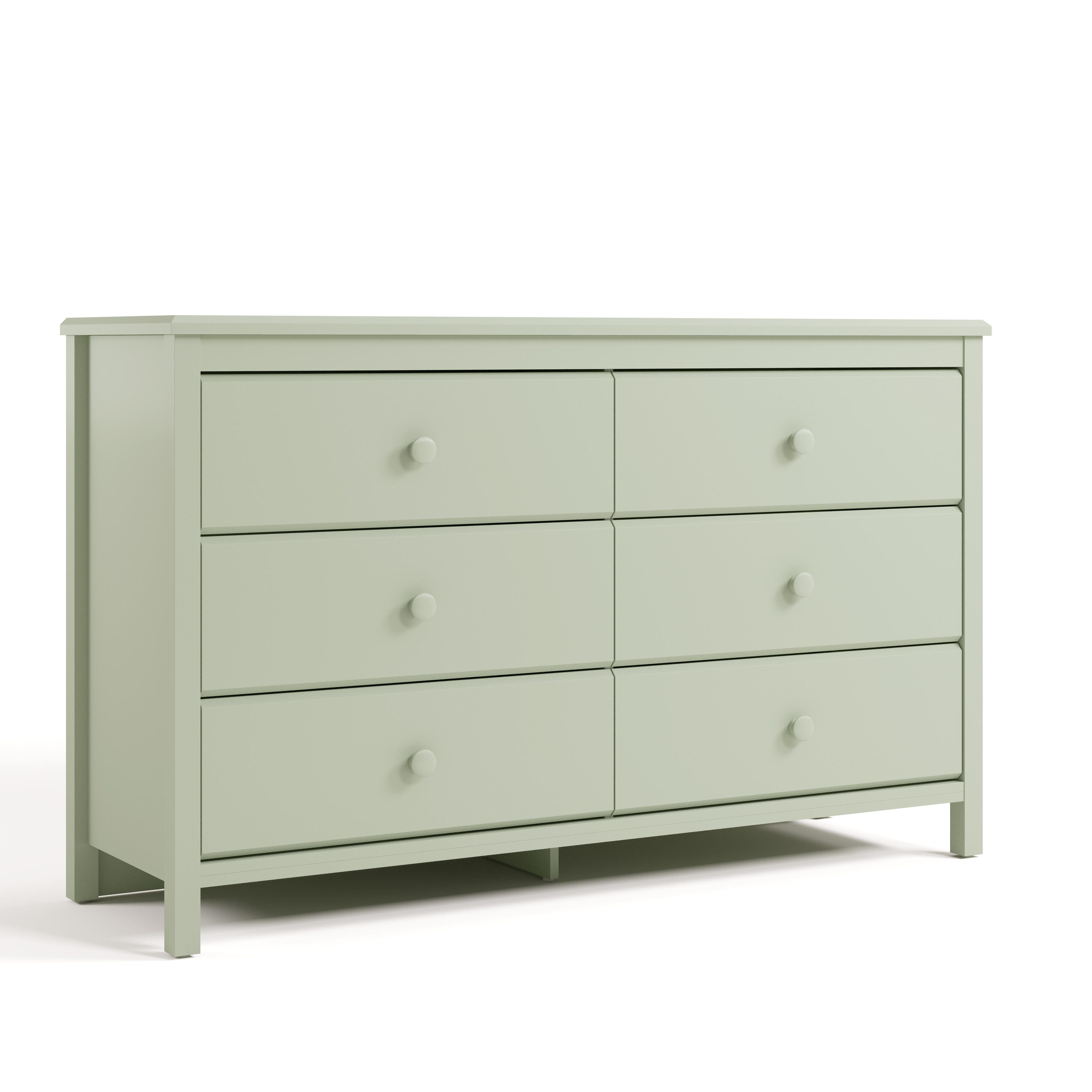 Storkcraft Alpine 6 Drawer Double Dresser, Sage, large