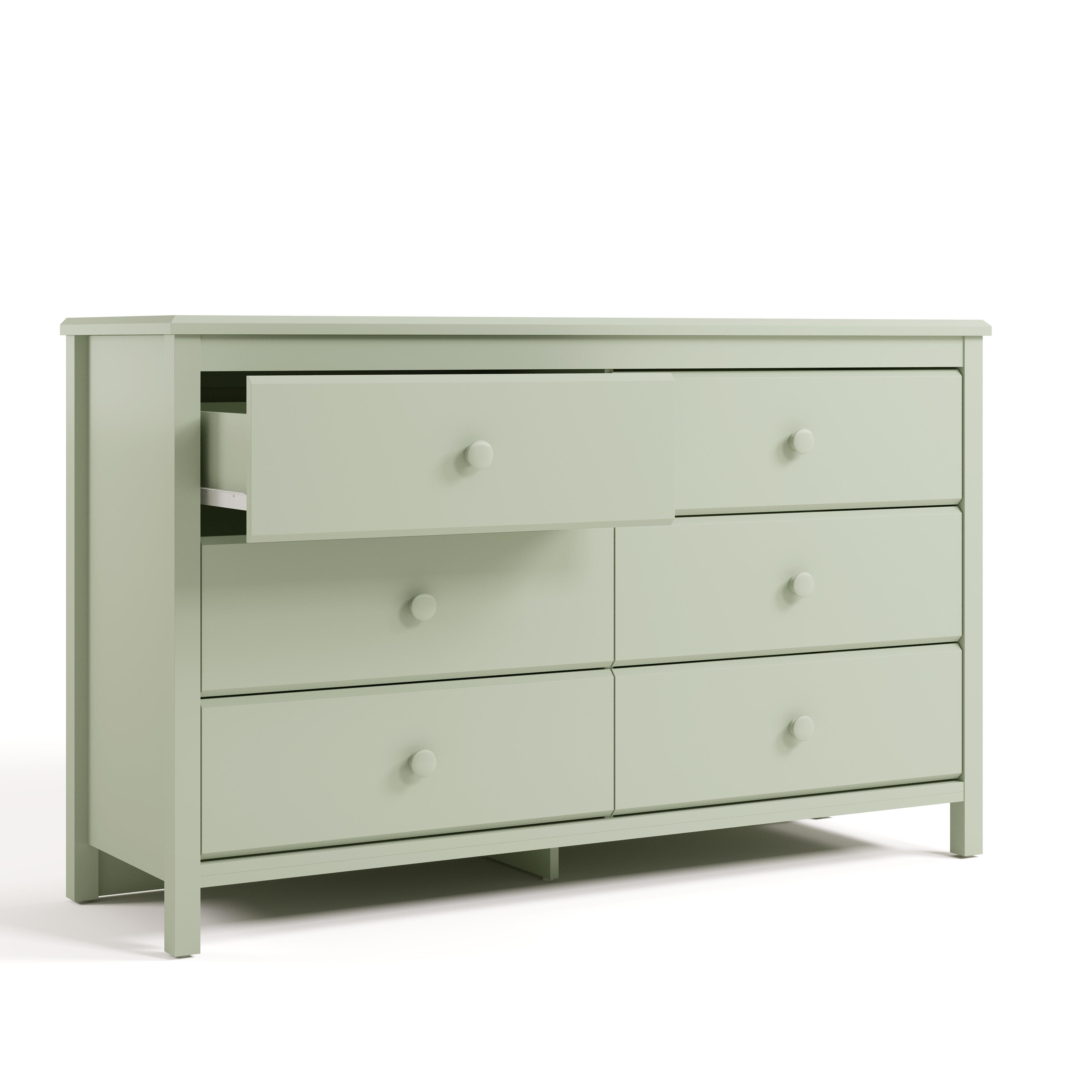 Storkcraft Alpine 6 Drawer Double Dresser, Sage, large
