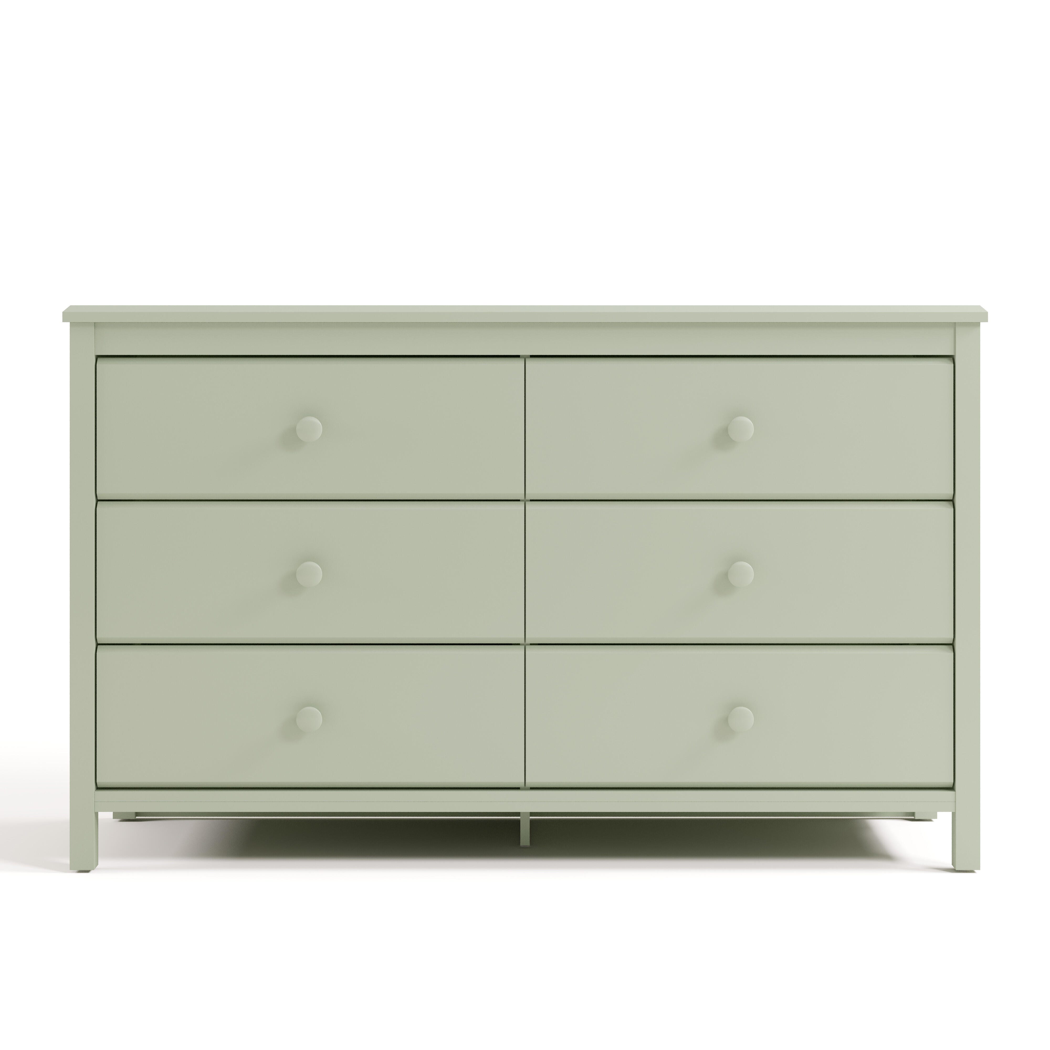 Storkcraft Alpine 6 Drawer Double Dresser, Sage, large