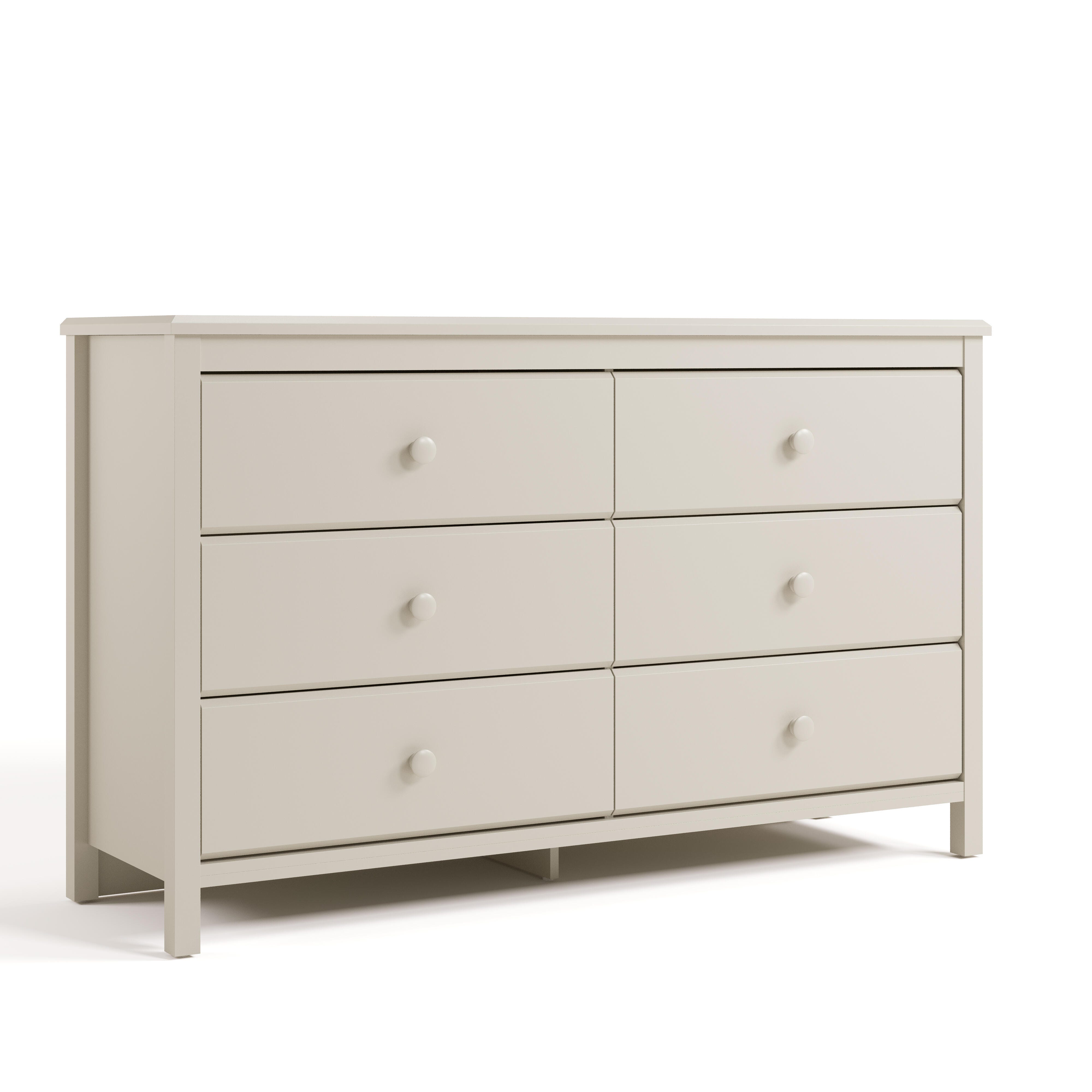 Storkcraft Alpine 6 Drawer Double Dresser, Frosted Oat, large