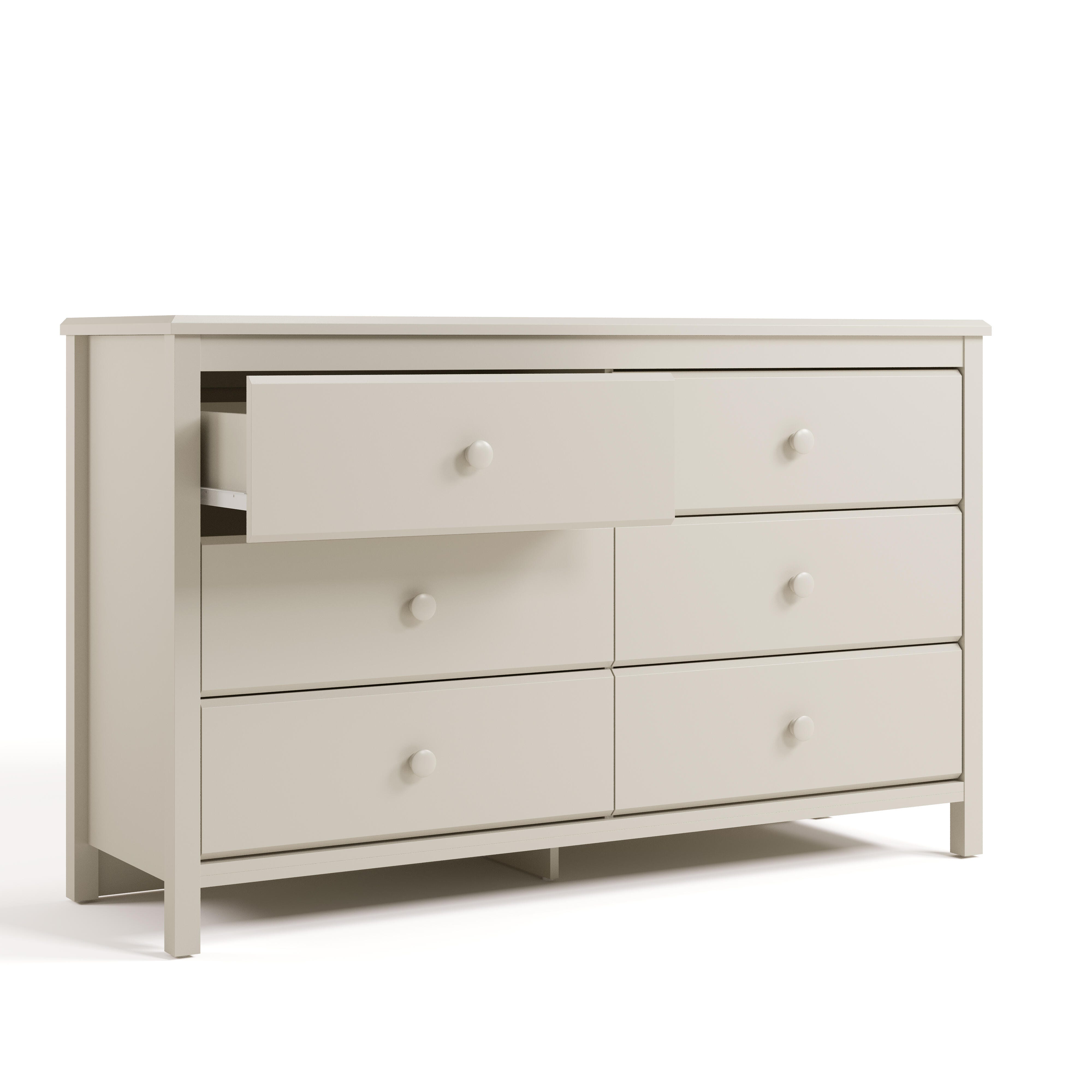 Storkcraft Alpine 6 Drawer Double Dresser, Frosted Oat, large