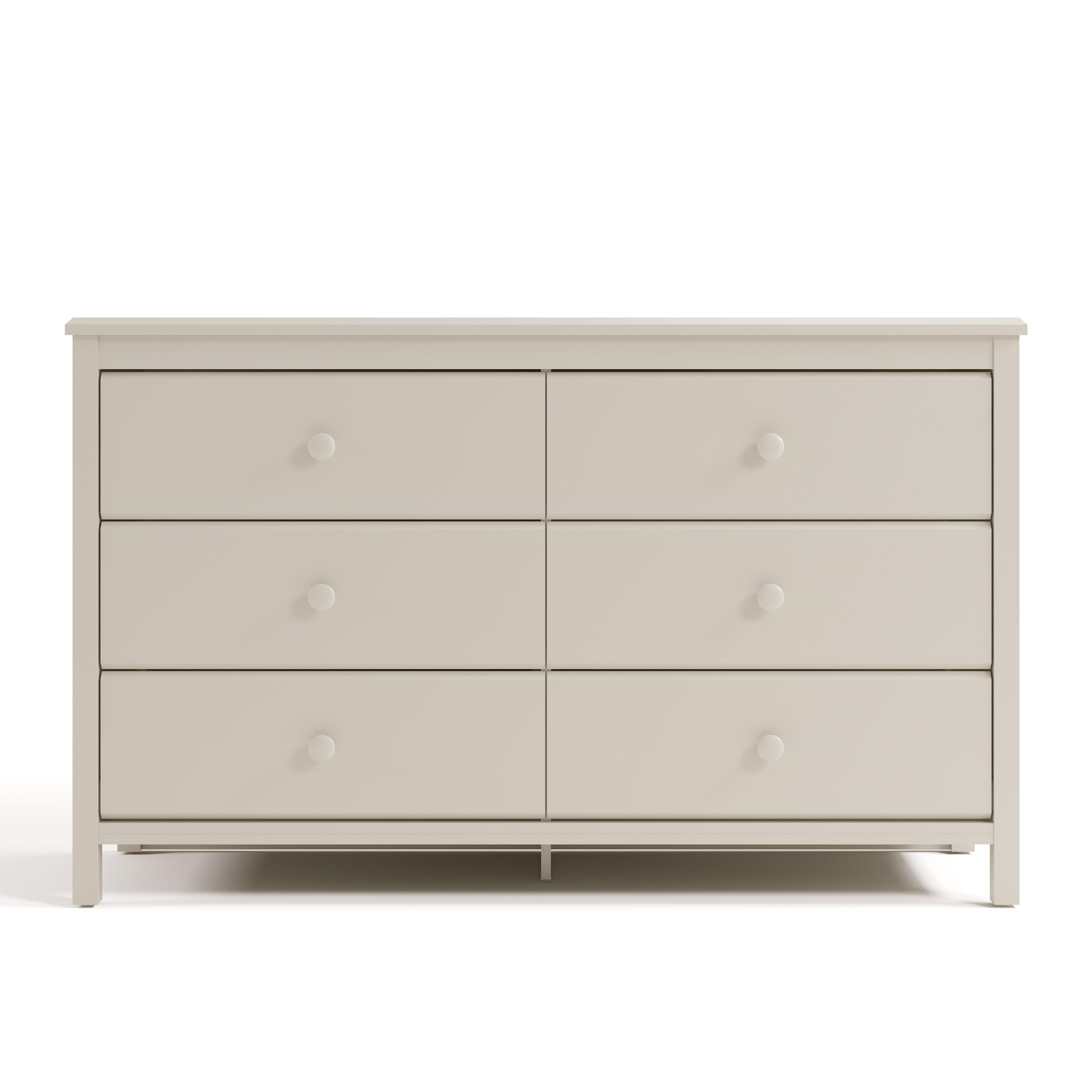 Storkcraft Alpine 6 Drawer Double Dresser, Frosted Oat, large