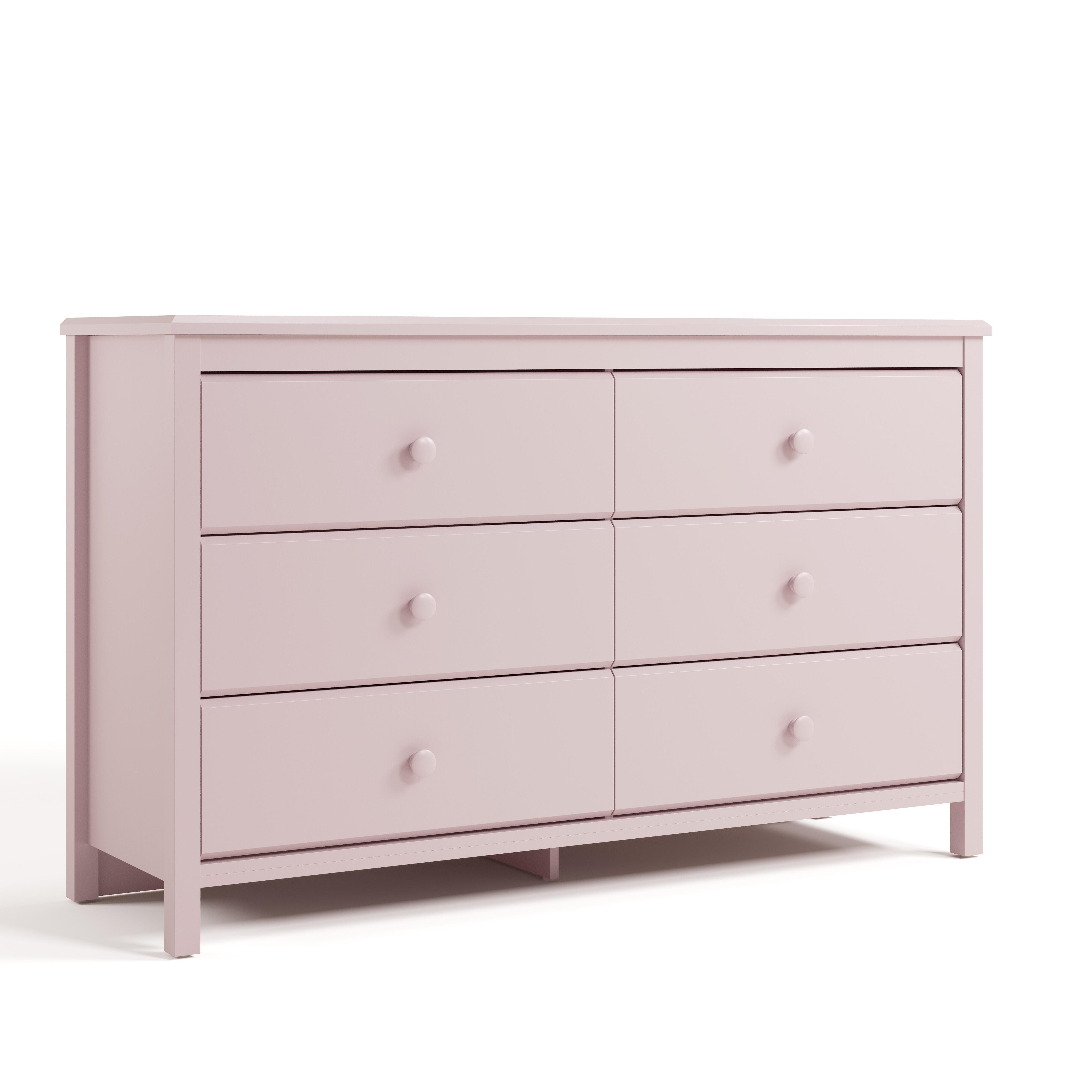 Storkcraft Alpine 6 Drawer Double Dresser, Blush, large
