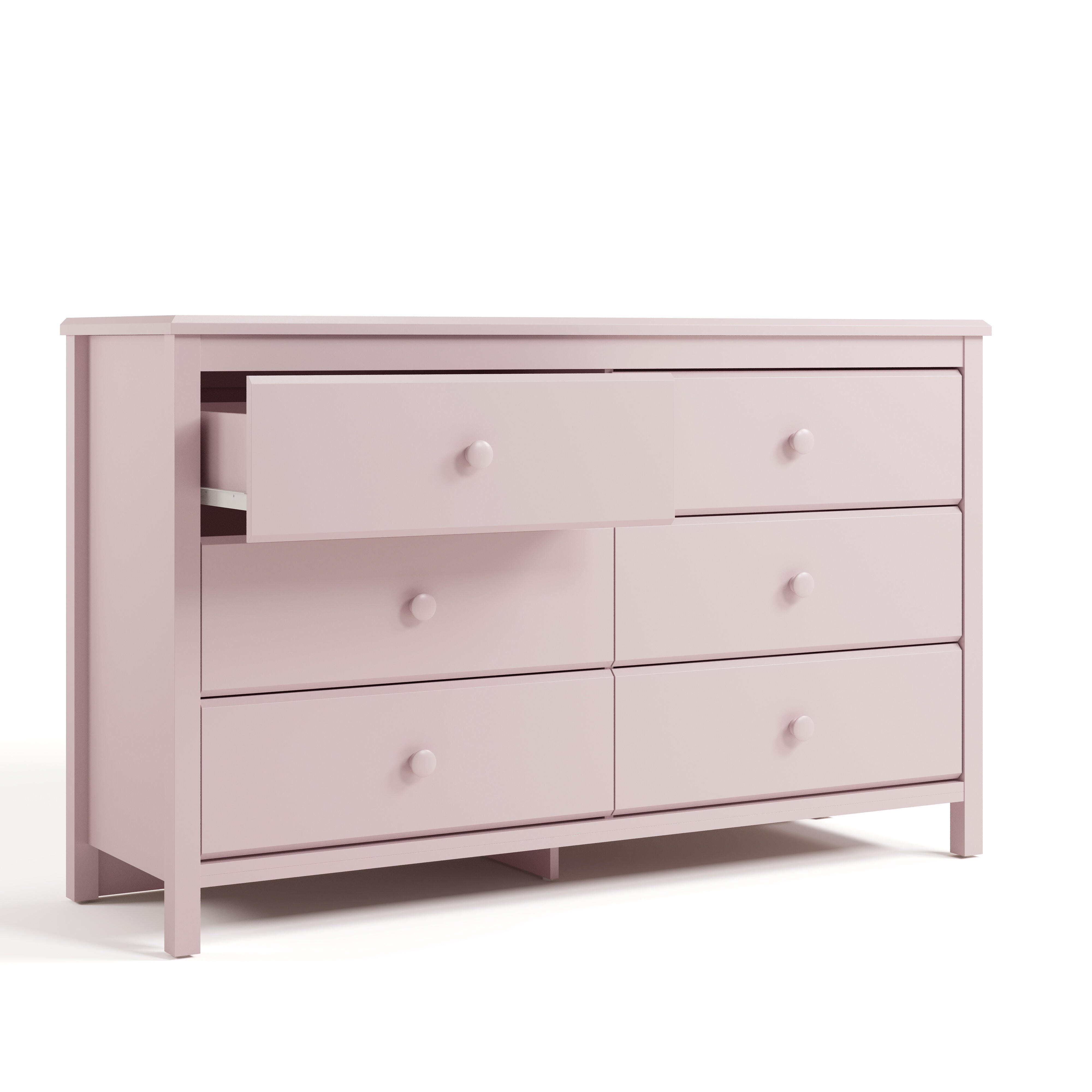 Storkcraft Alpine 6 Drawer Double Dresser, Blush, large