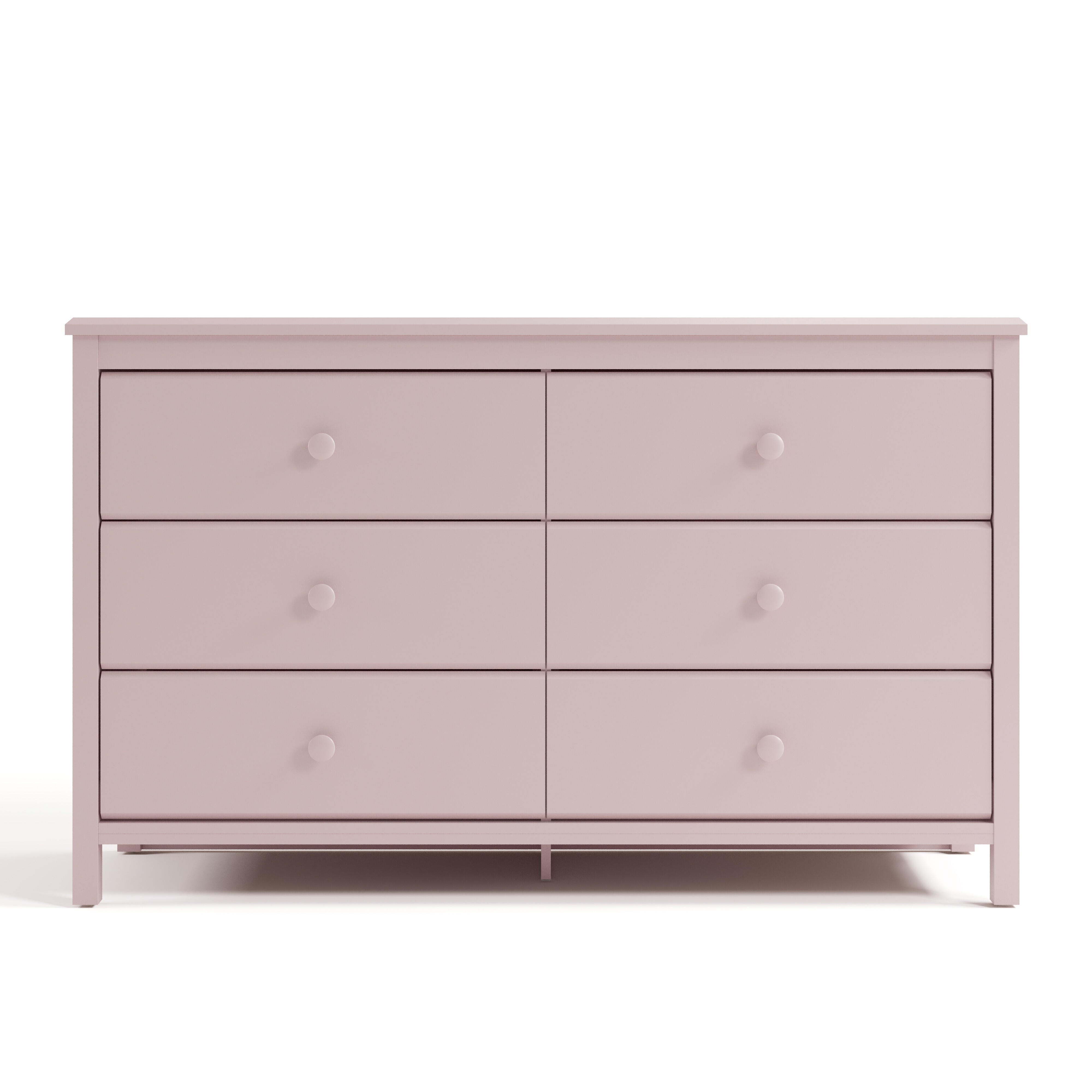 Storkcraft Alpine 6 Drawer Double Dresser, Blush, large