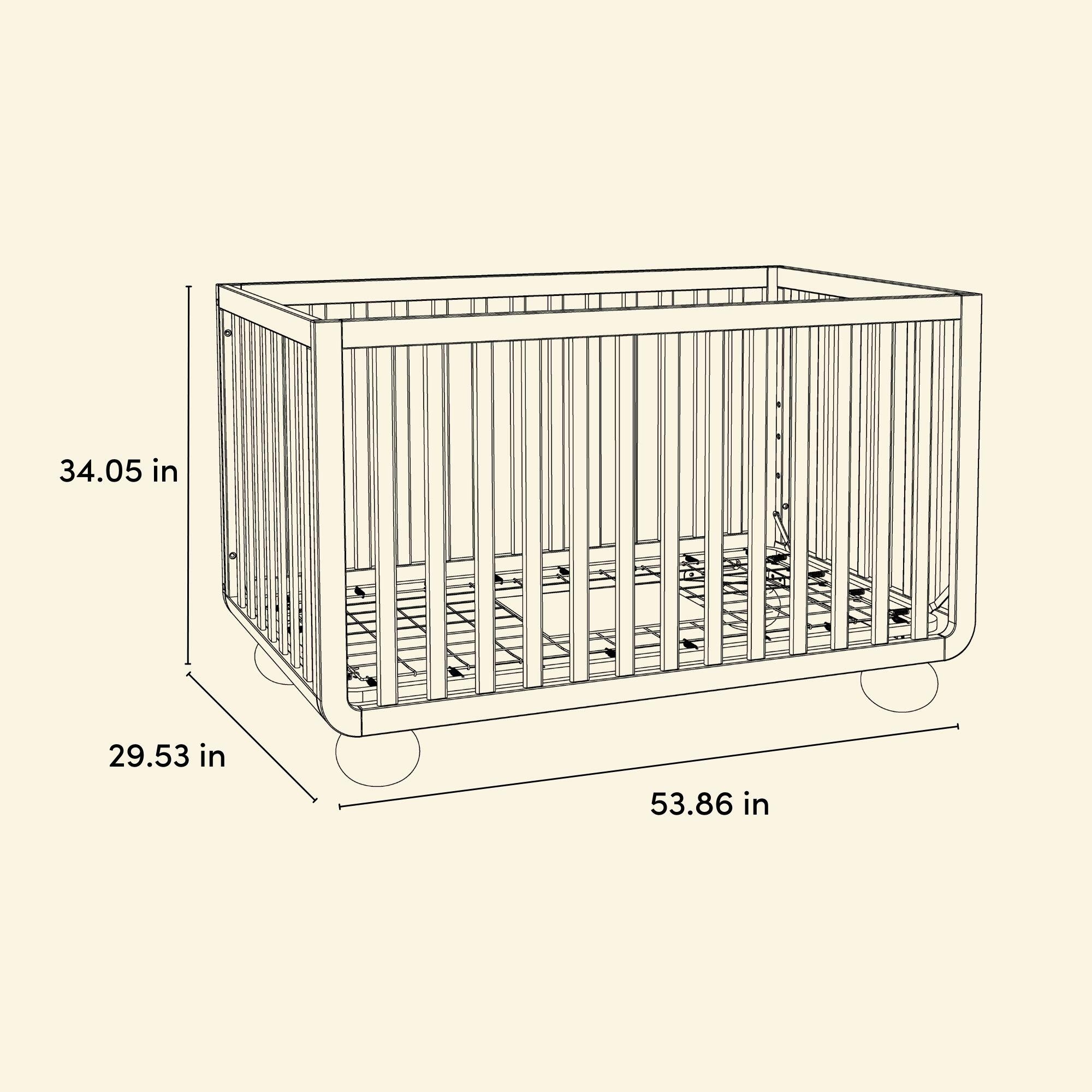 Storkcraft Amalfi 5-in-1 Convertible Crib with Guardrail, Frosted Oat/Driftwood, large