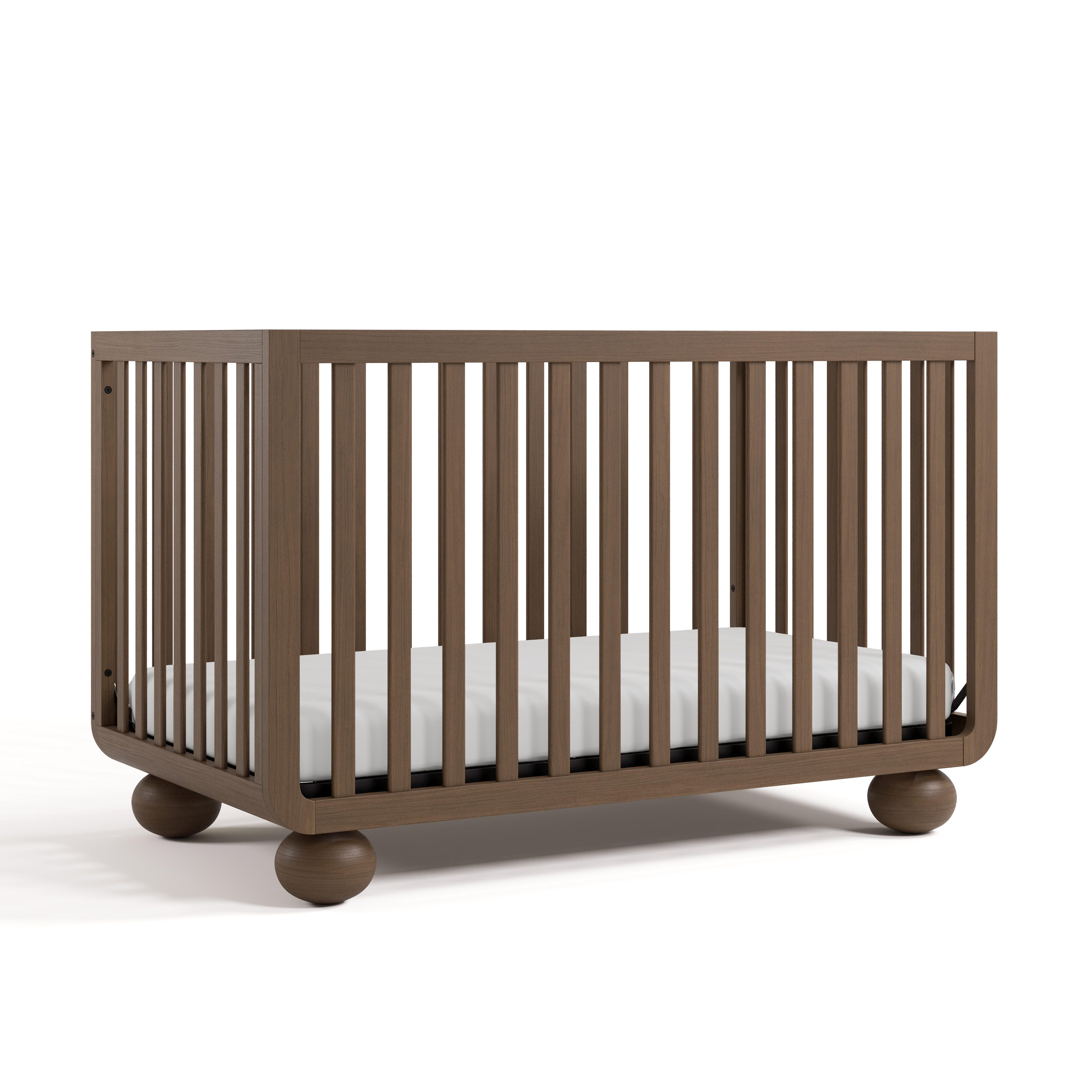 Storkcraft Amalfi 5-in-1 Convertible Crib with Guardrail, Hazelnut, large