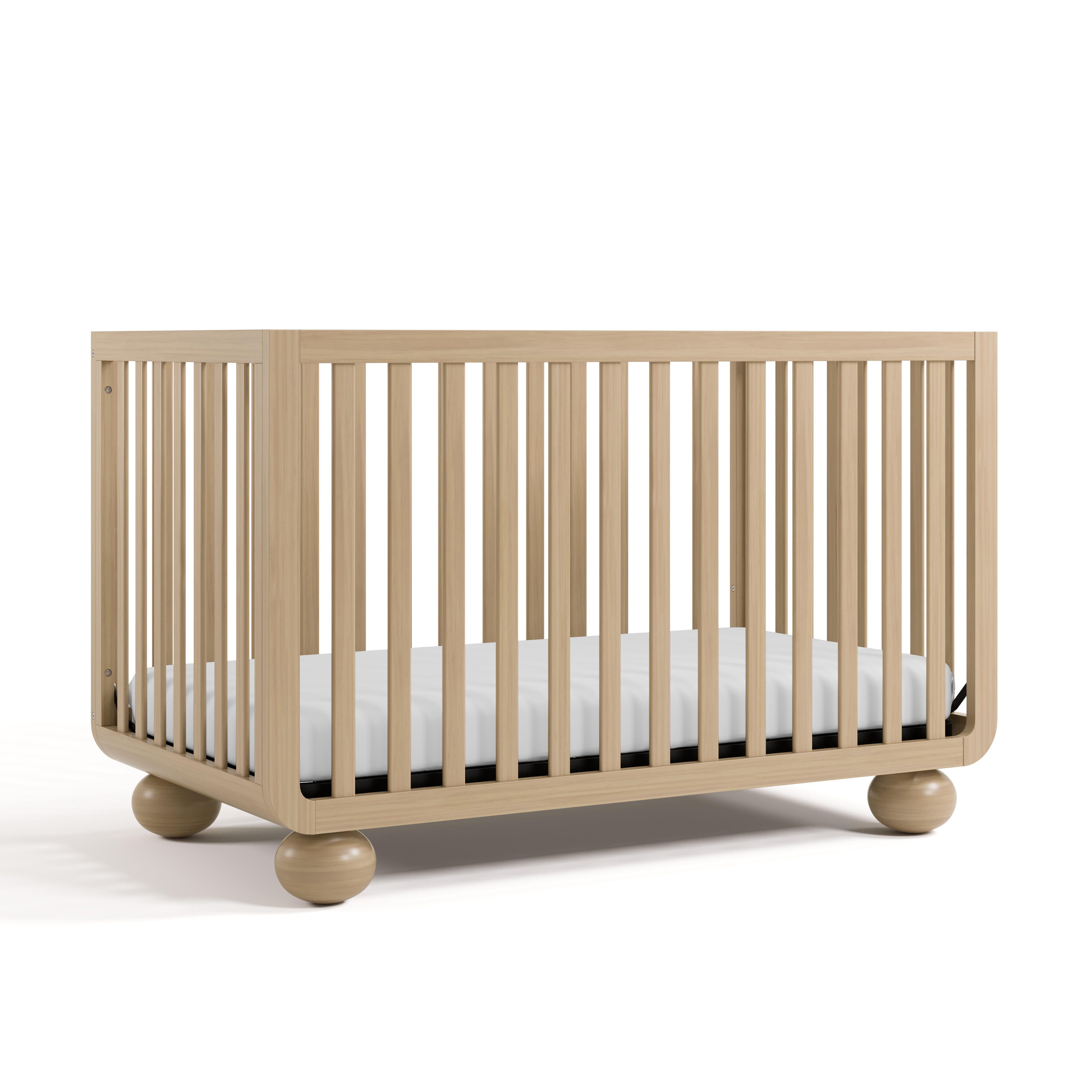 Storkcraft Amalfi 5-in-1 Convertible Crib with Guardrail, Driftwood, large