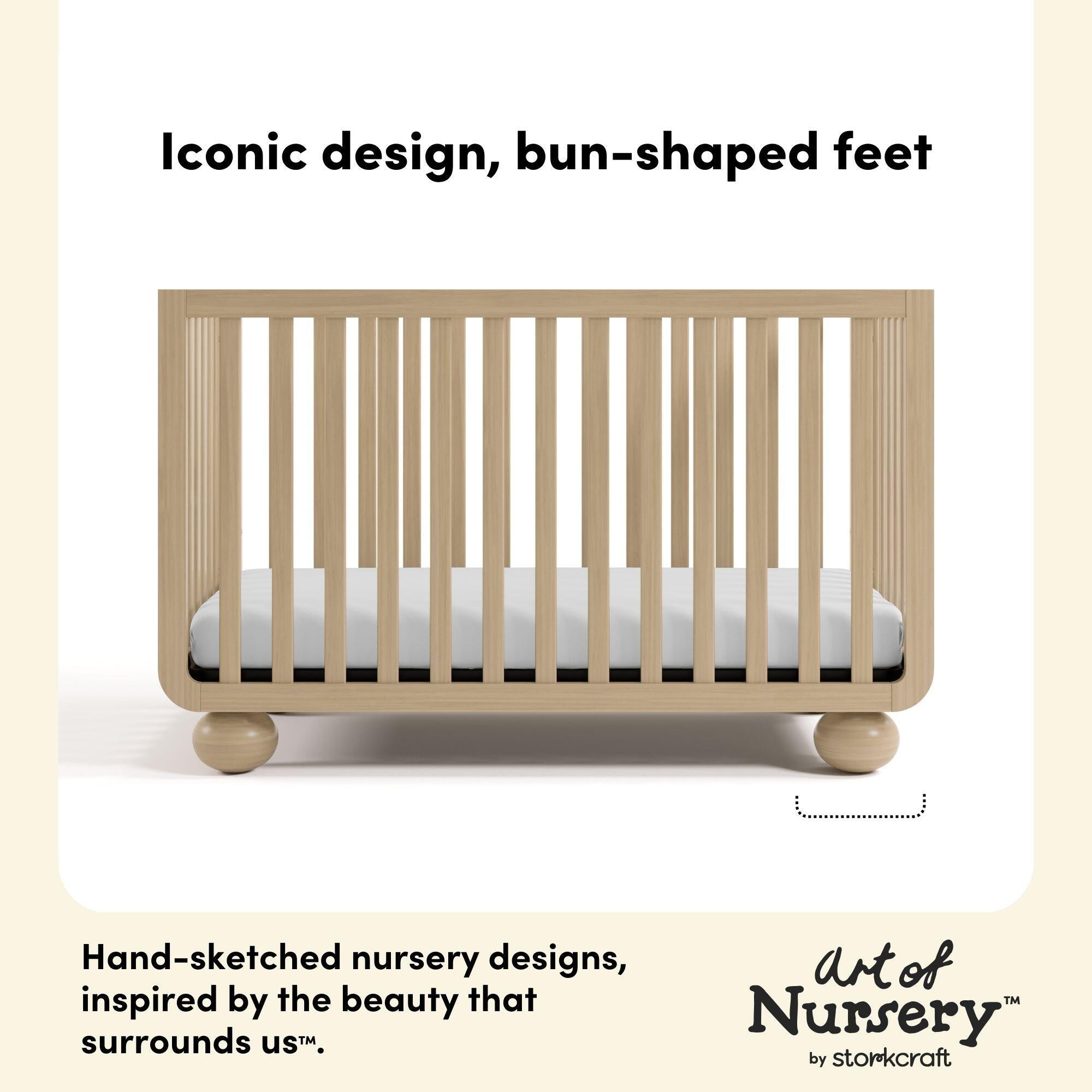 Storkcraft Amalfi 5-in-1 Convertible Crib with Guardrail, Driftwood, large