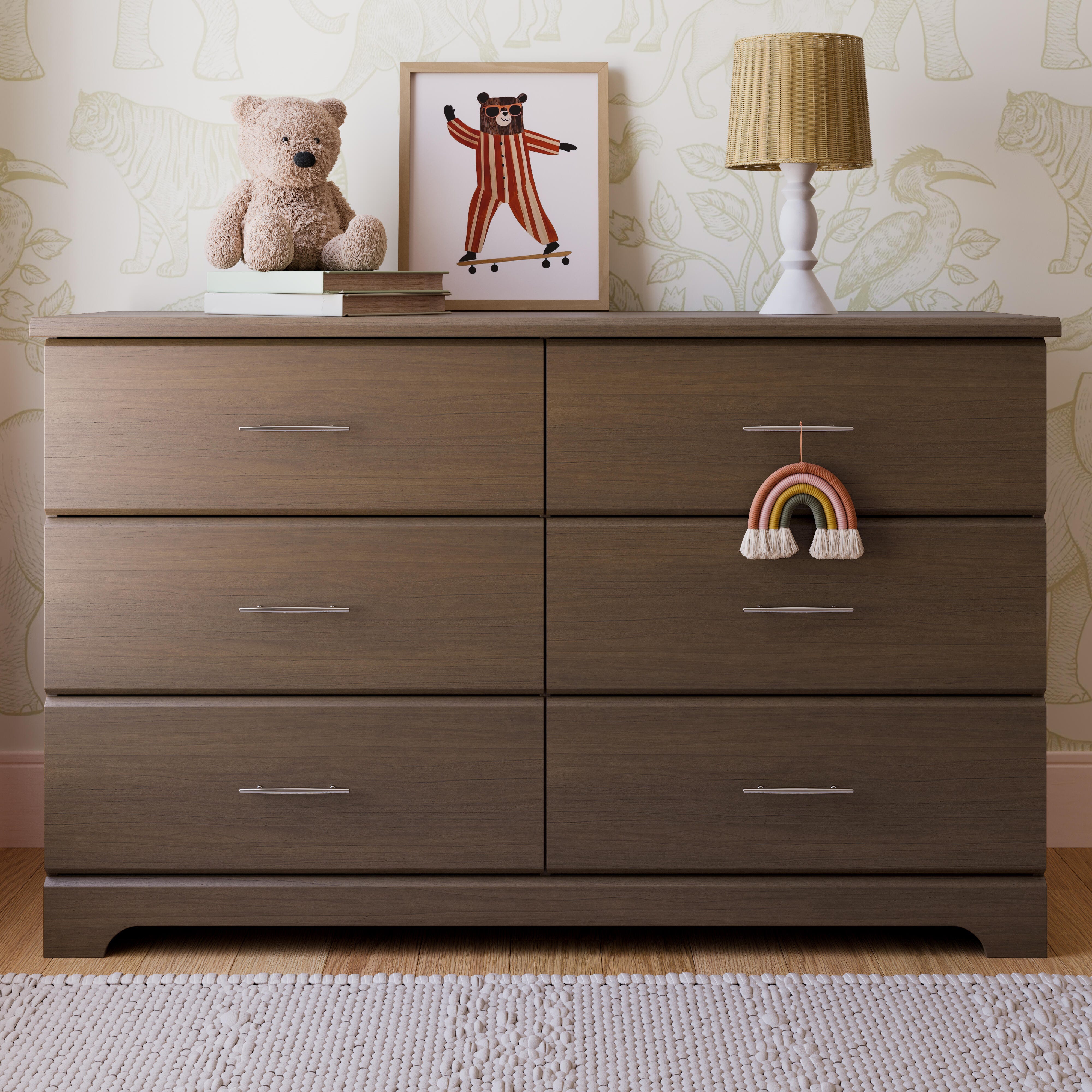 Storkcraft Brookside 6 Drawer Double Dresser, Hazelnut, rollover