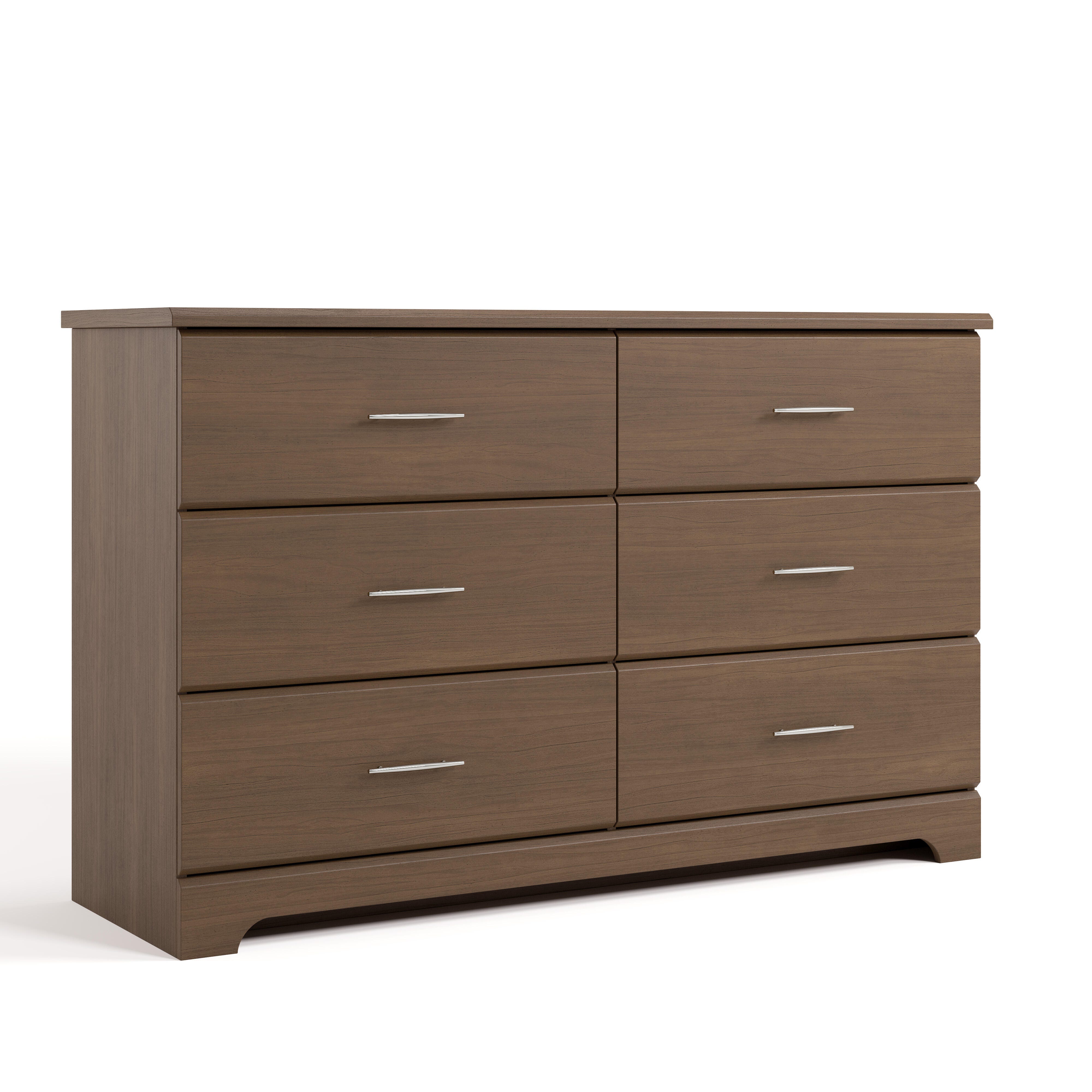 Storkcraft Brookside 6 Drawer Double Dresser, Hazelnut, large
