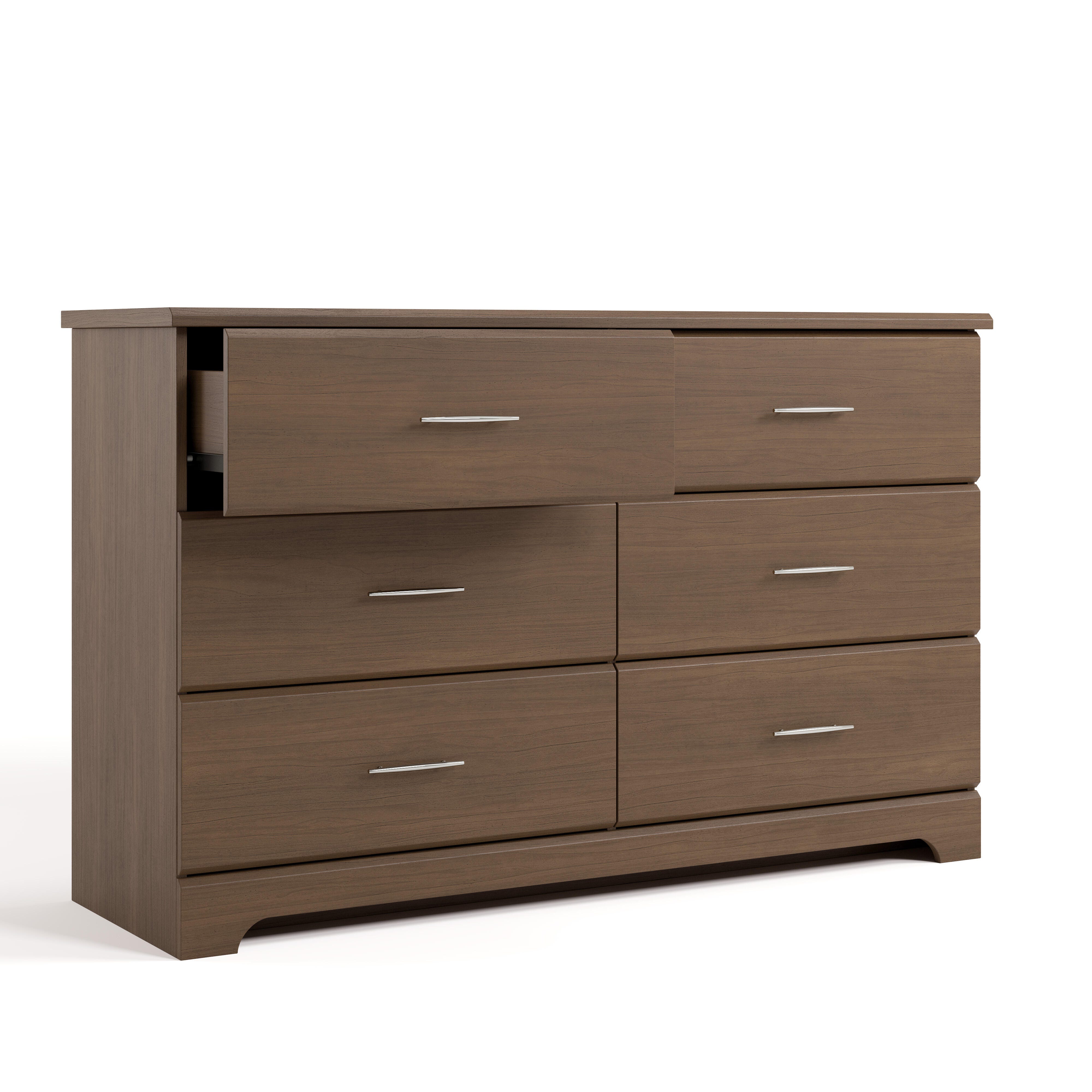 Storkcraft Brookside 6 Drawer Double Dresser, Hazelnut, large