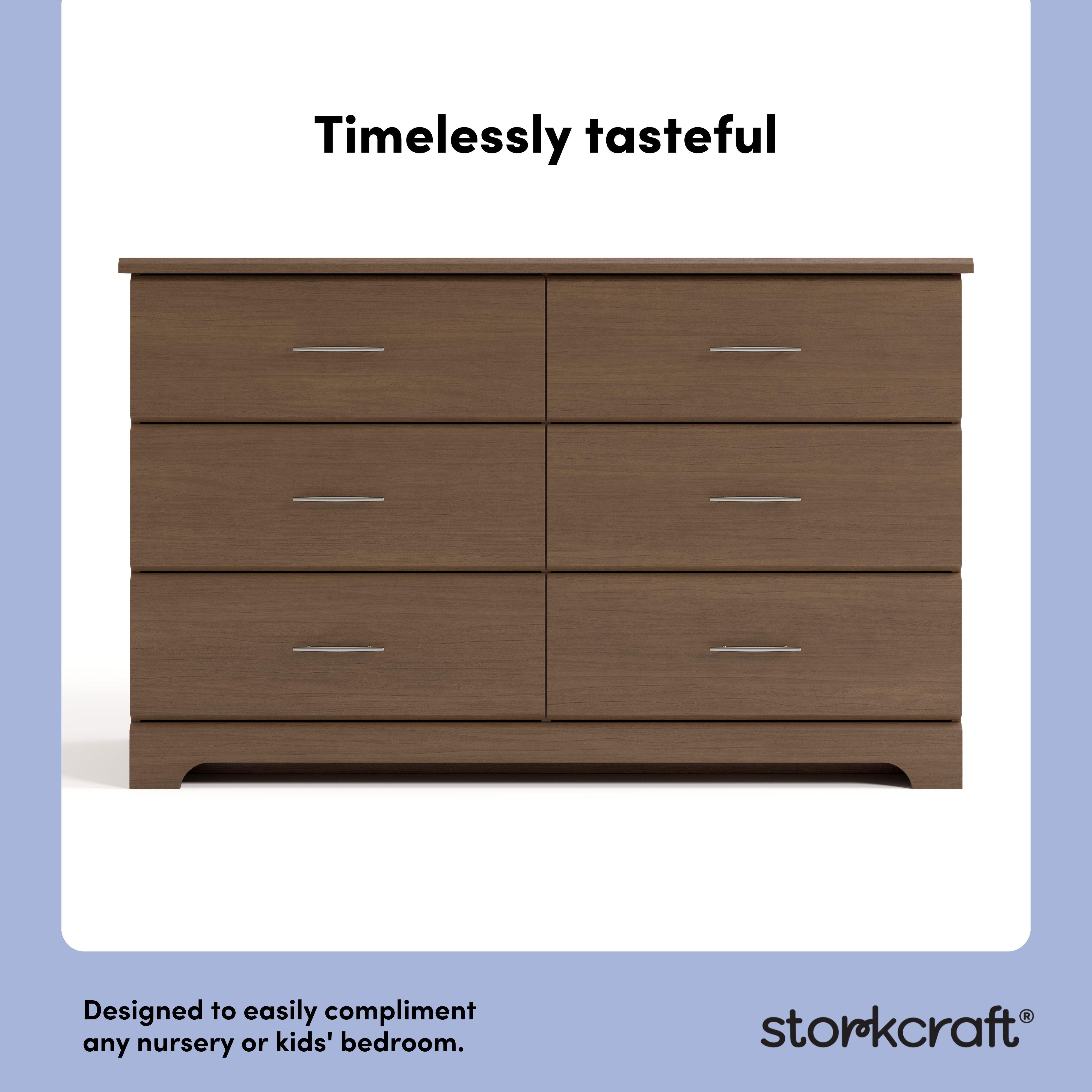 Storkcraft Brookside 6 Drawer Double Dresser, Hazelnut, large