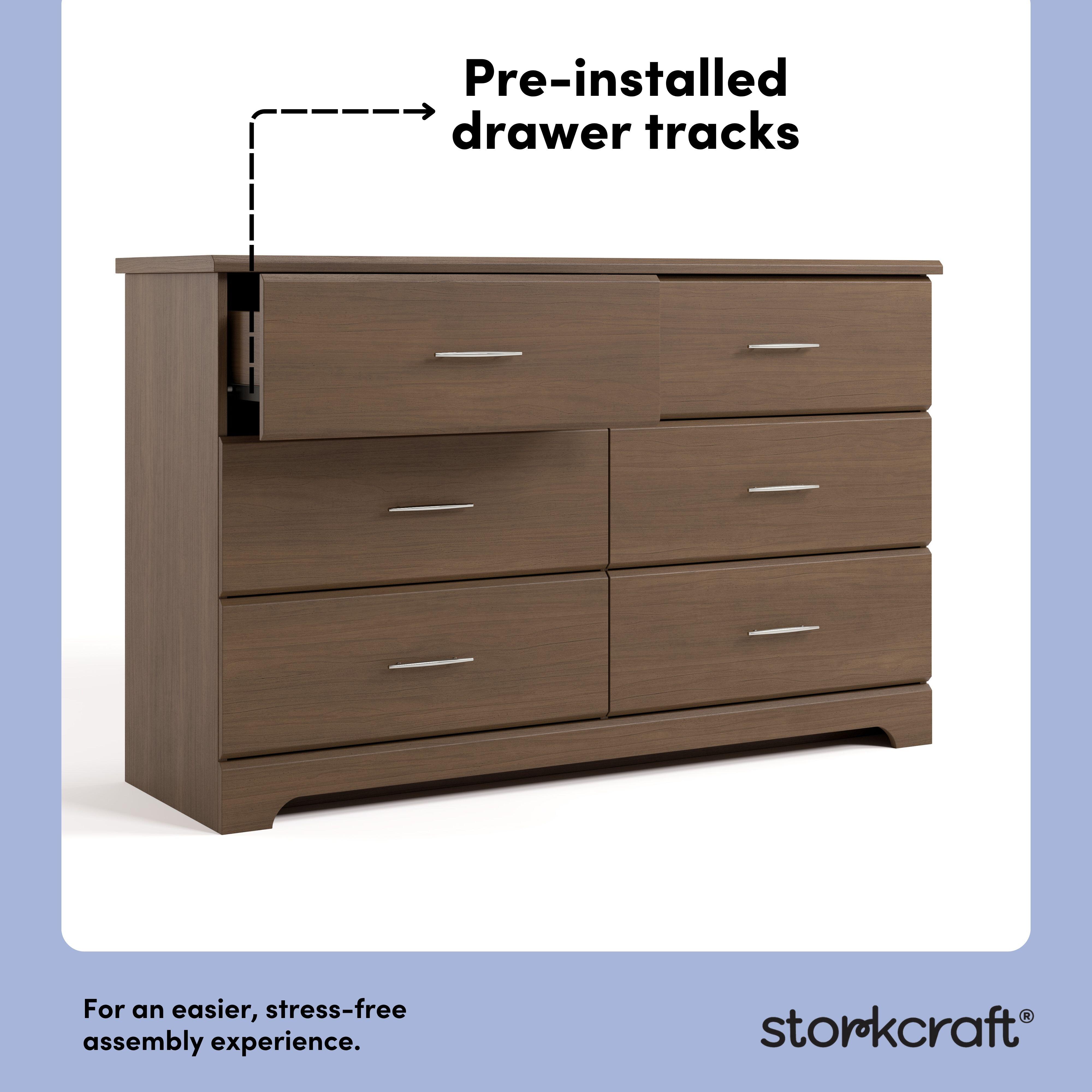 Storkcraft Brookside 6 Drawer Double Dresser, Hazelnut, large