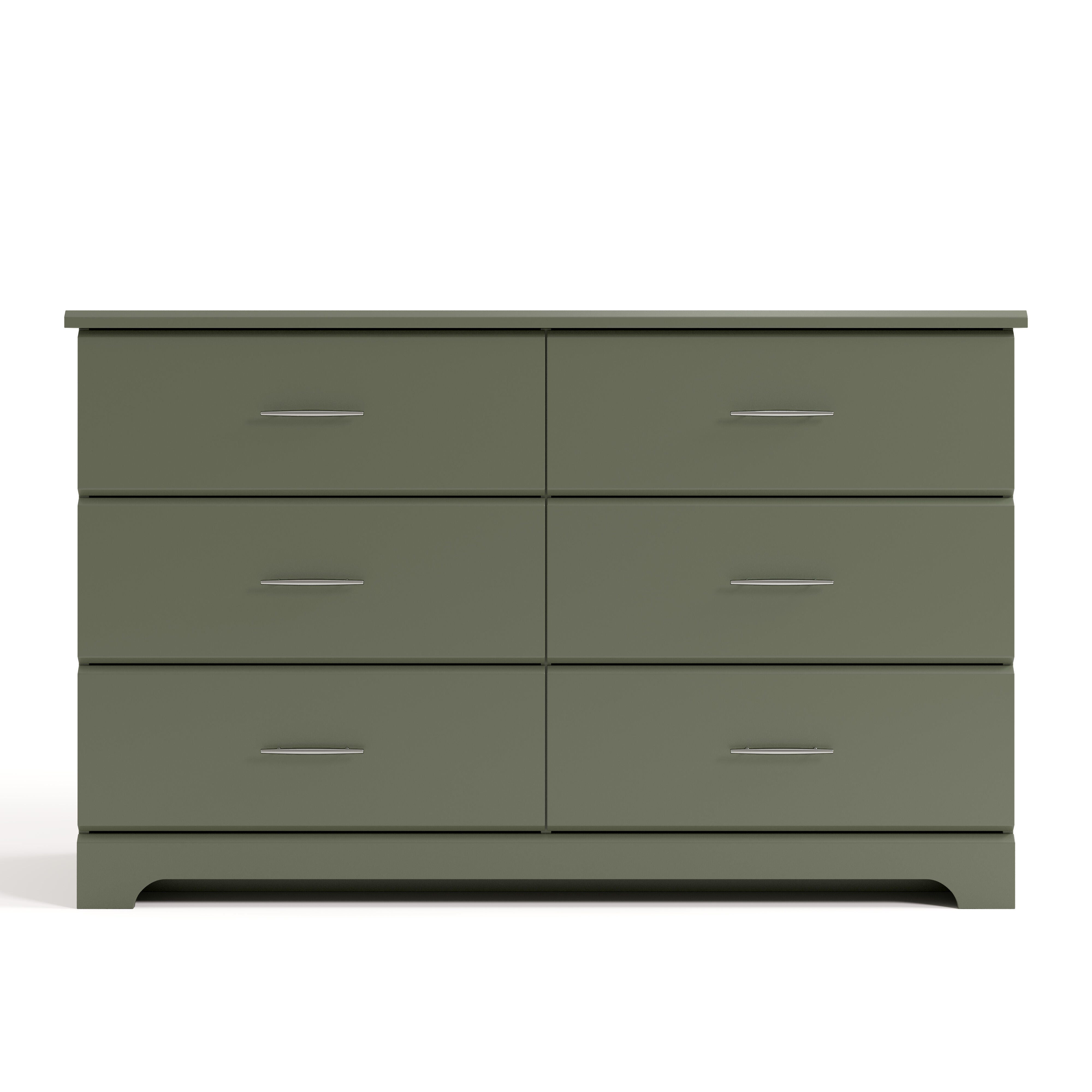 Storkcraft Brookside 6 Drawer Double Dresser, Olive, large
