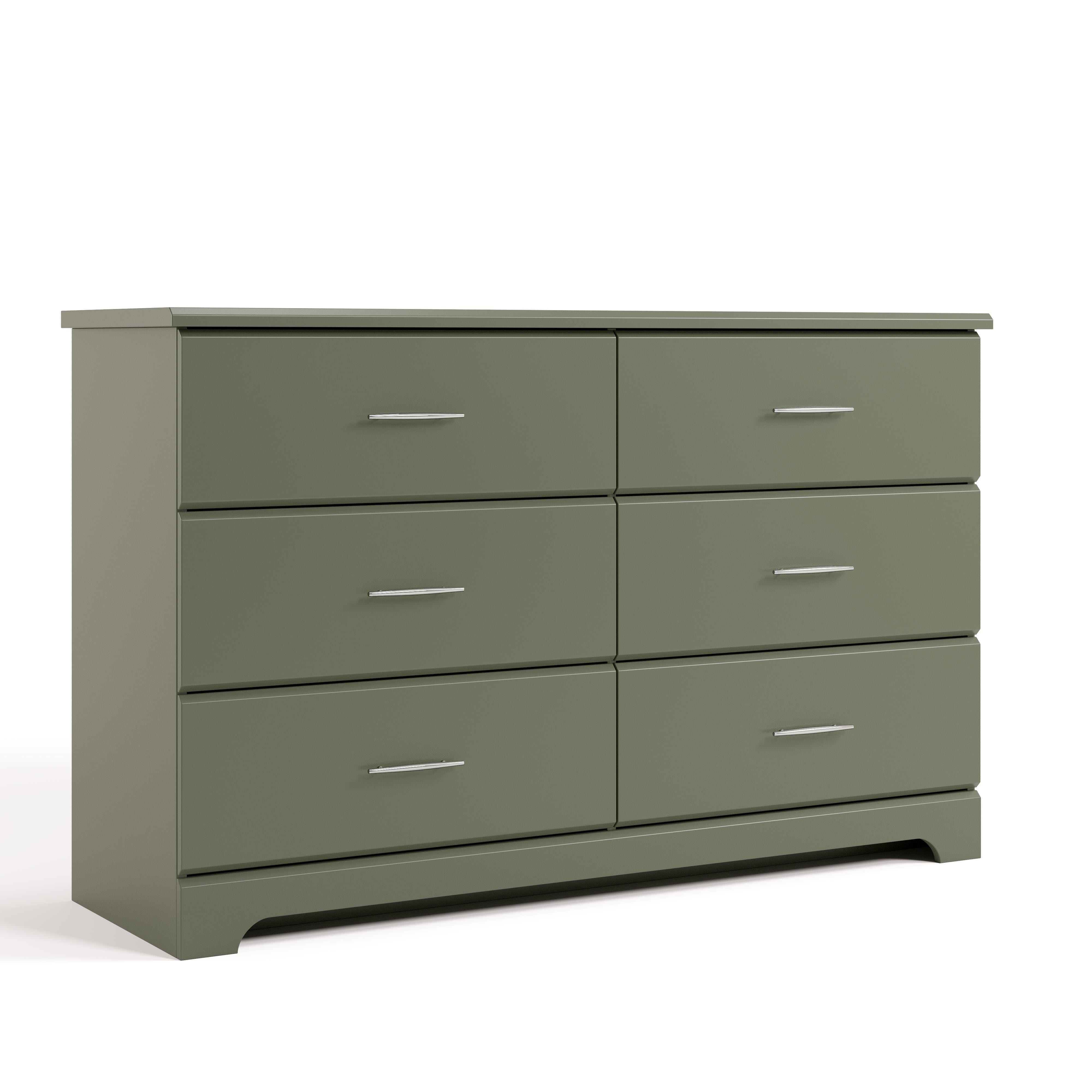 Storkcraft Brookside 6 Drawer Double Dresser, Olive, large