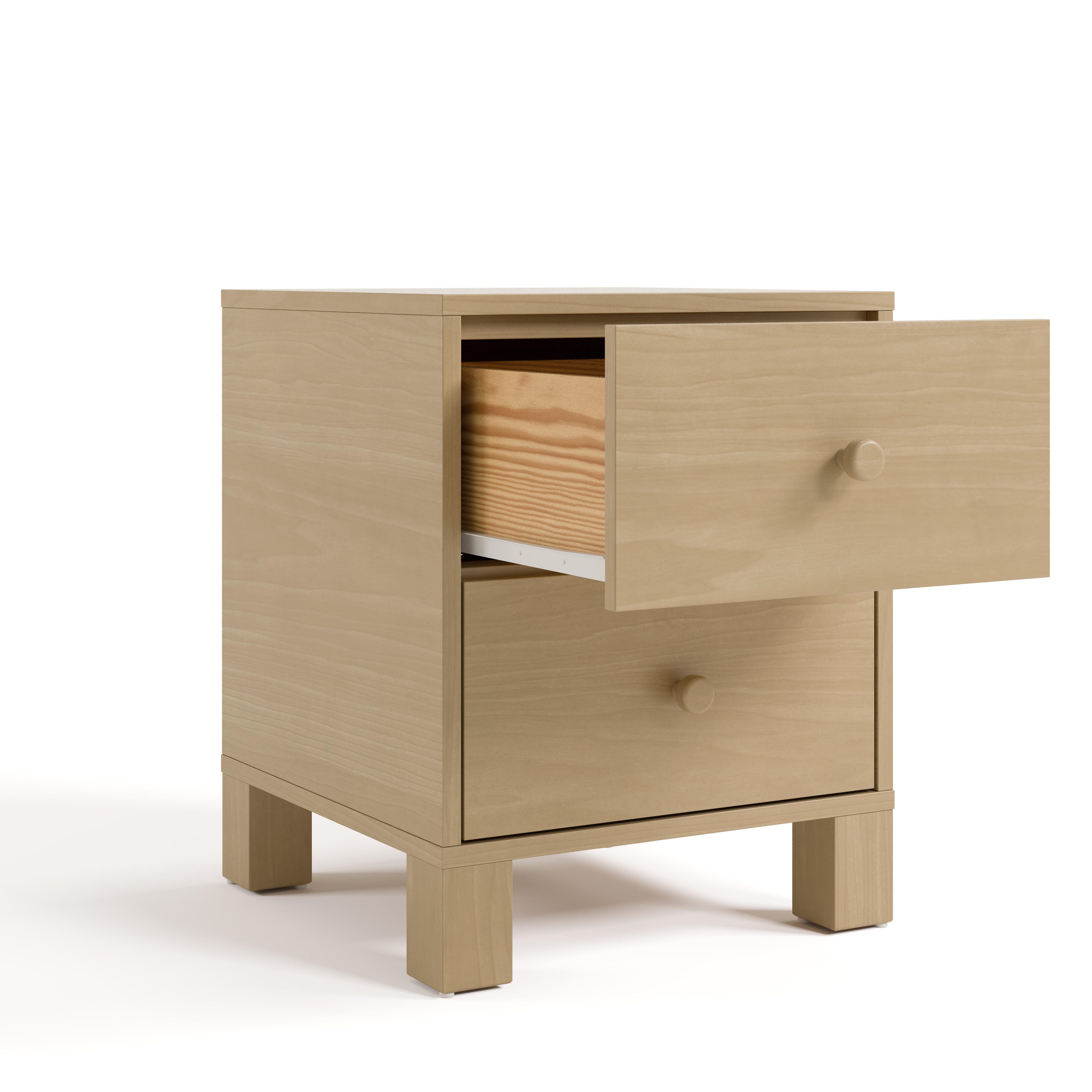 Storkcraft California 18" 2 Drawer Nightstand, Driftwood, large