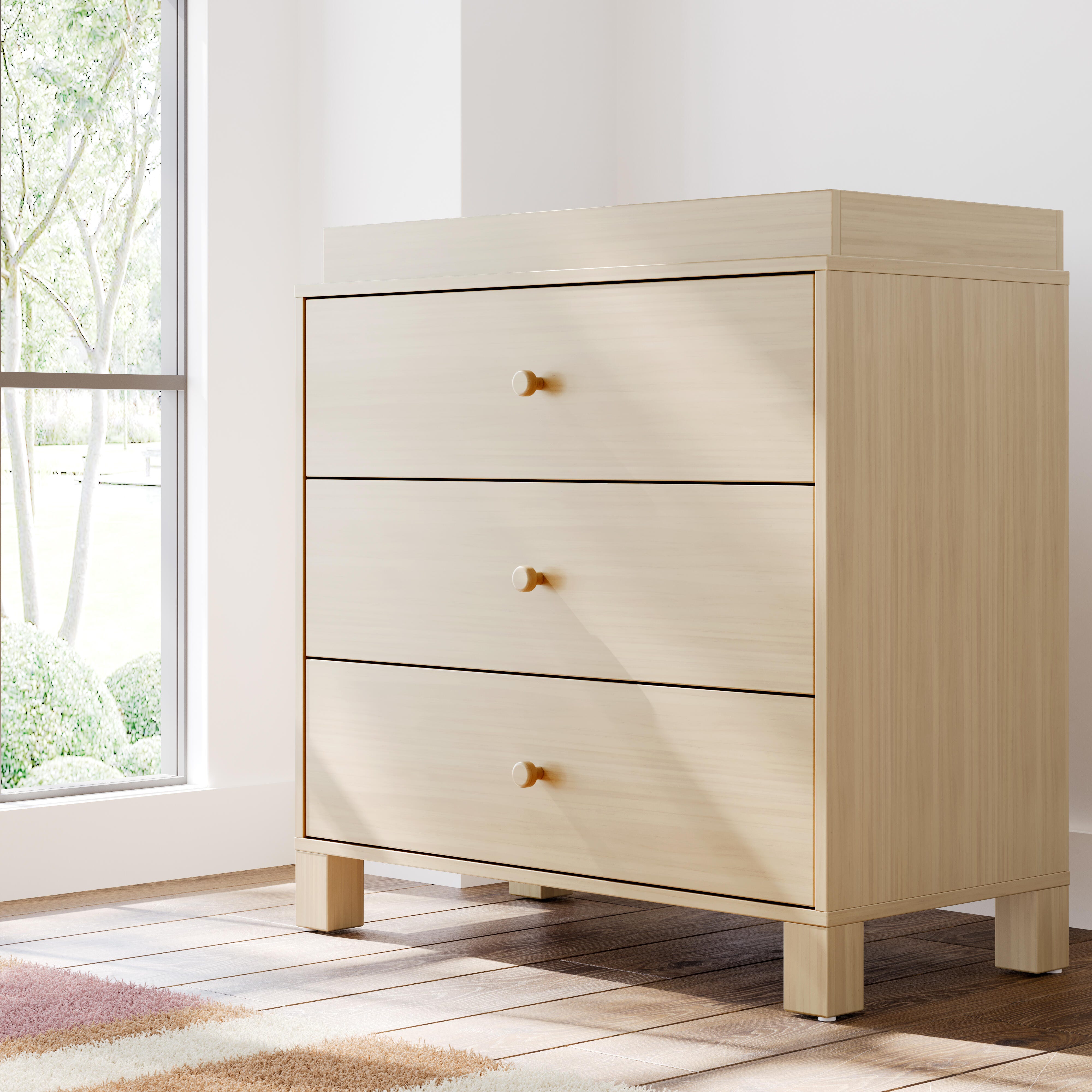 Storkcraft California 3 Drawer Chest with Changing Topper, Driftwood, rollover