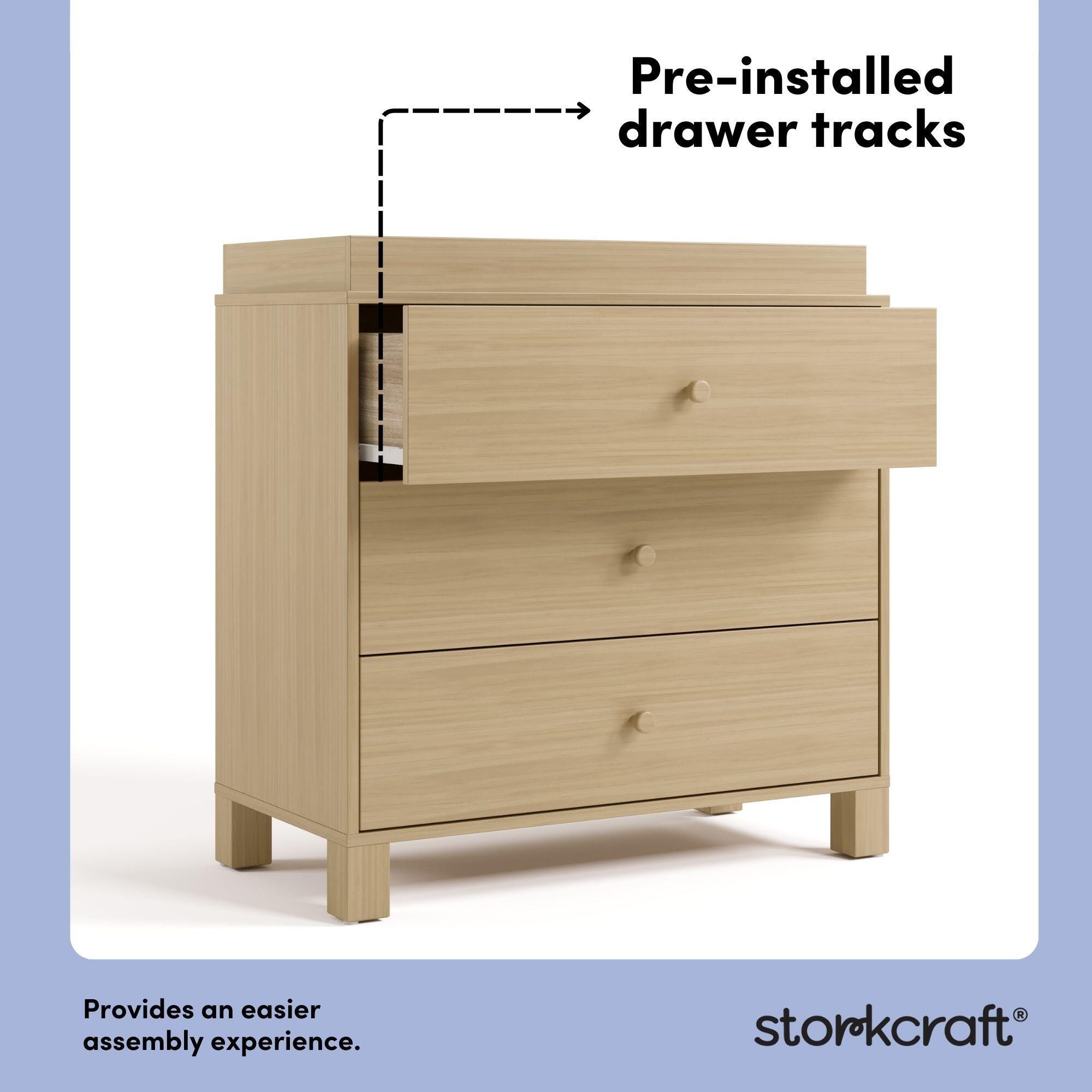 Storkcraft California 3 Drawer Chest with Changing Topper, Driftwood, large