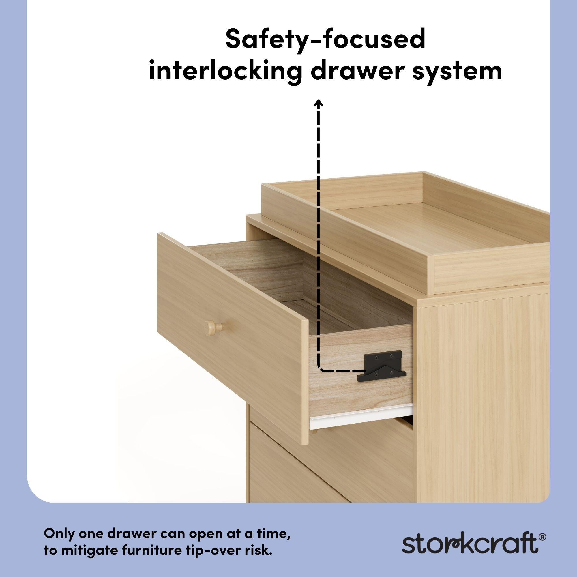 Storkcraft California 3 Drawer Chest with Changing Topper, Driftwood, large