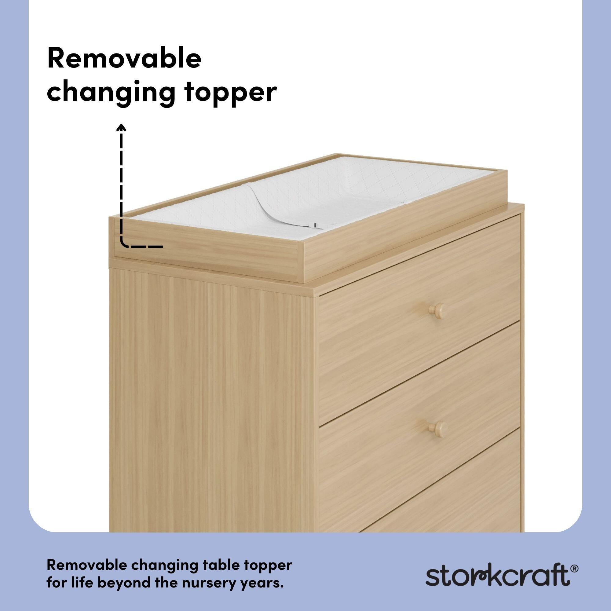 Storkcraft California 3 Drawer Chest with Changing Topper, Driftwood, large