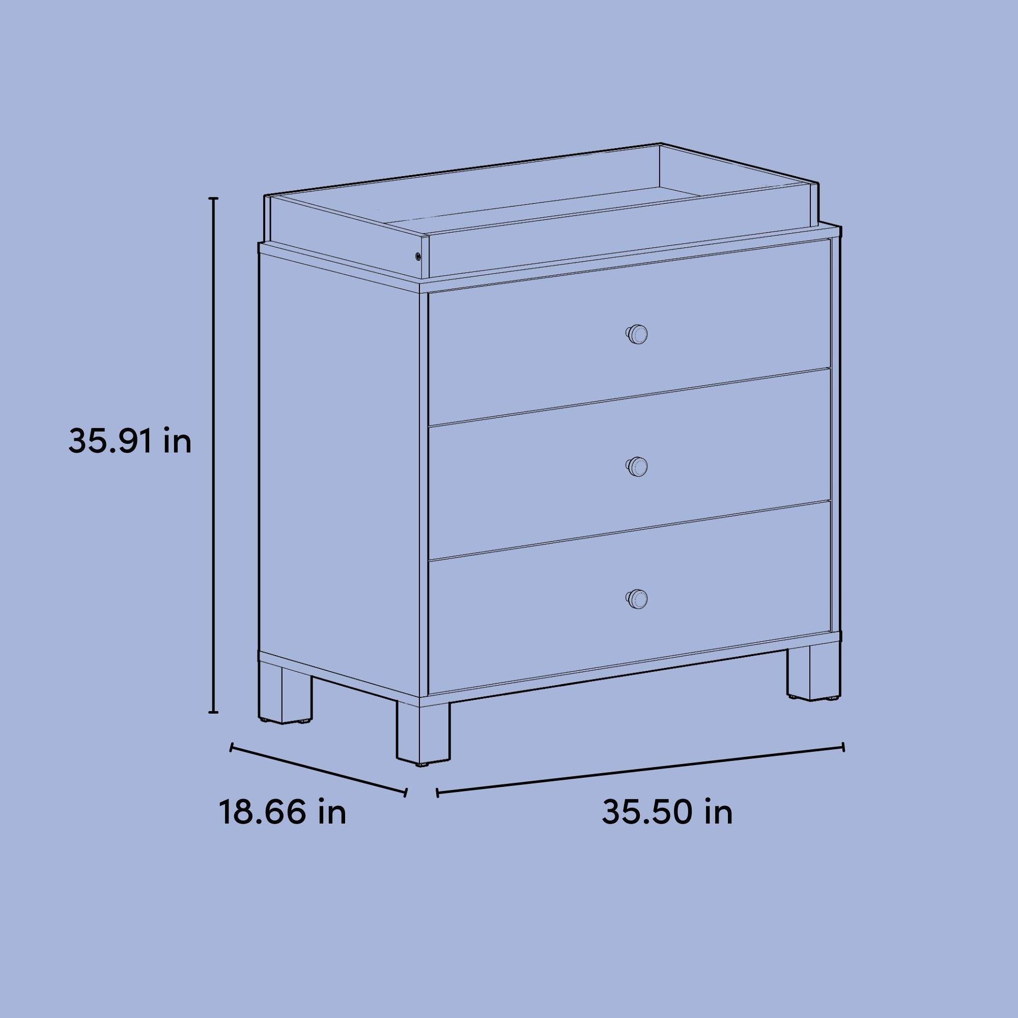 Storkcraft California 3 Drawer Chest with Changing Topper, Driftwood, large