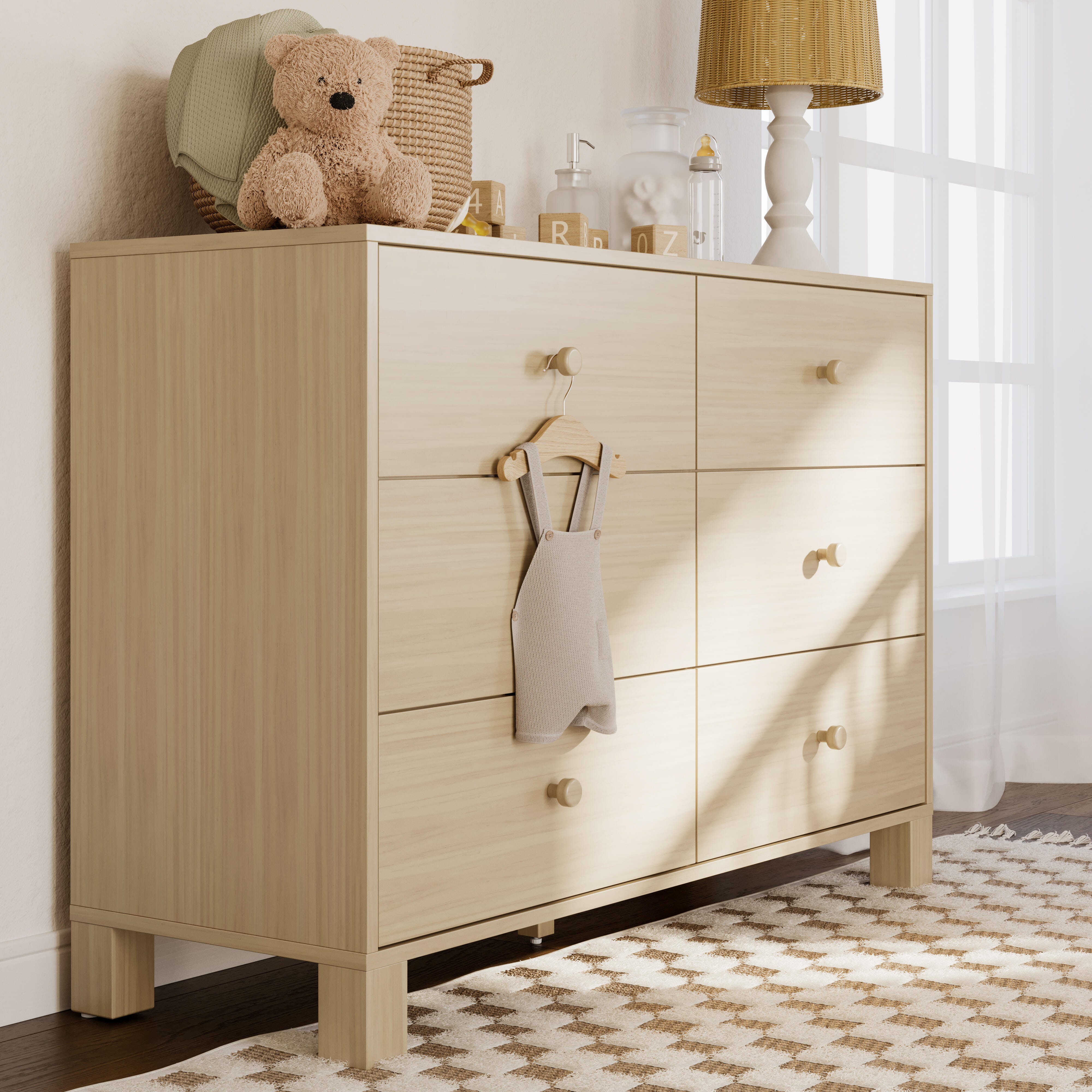Storkcraft California 6 Drawer Double Dresser, , rollover