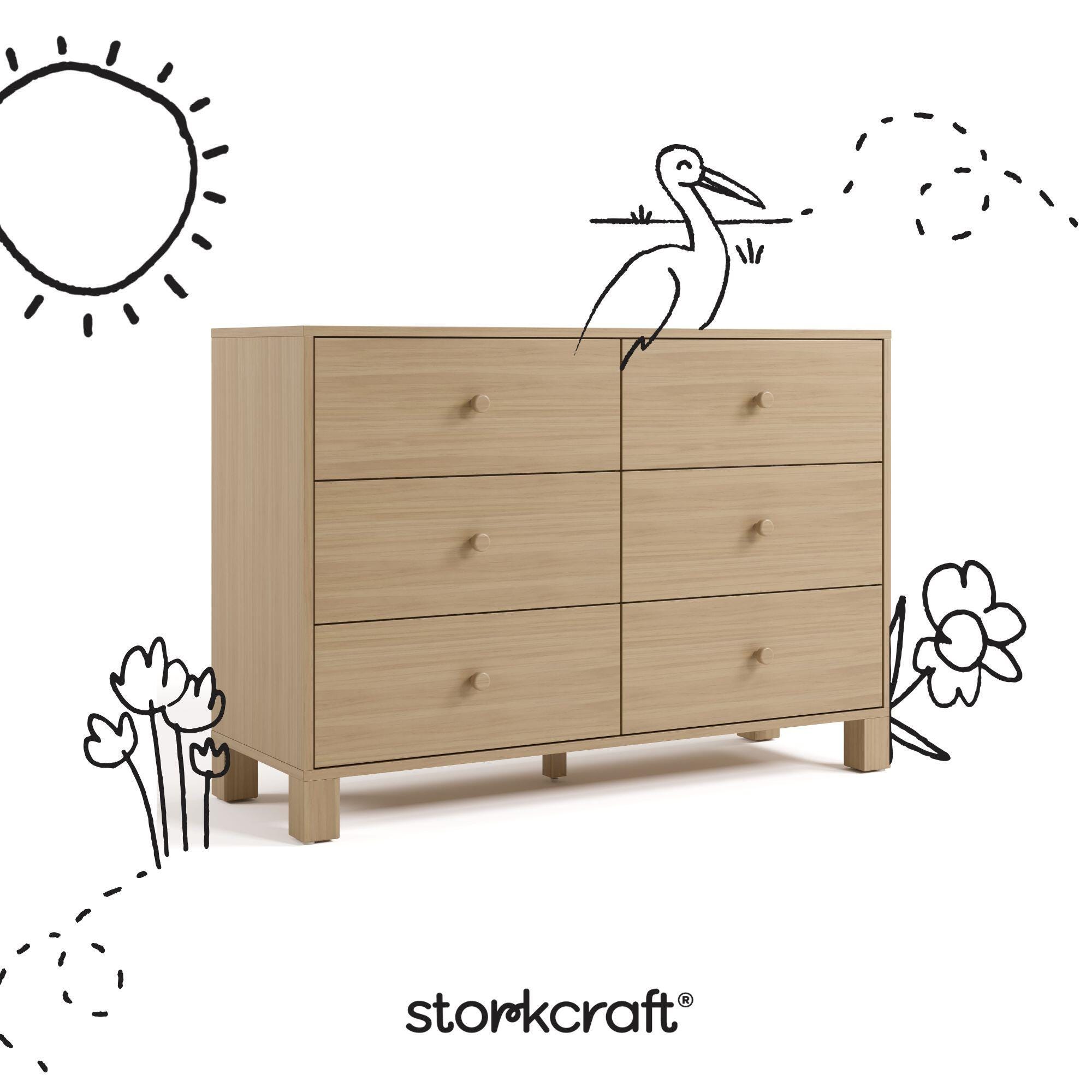 Storkcraft California 6 Drawer Double Dresser, , large