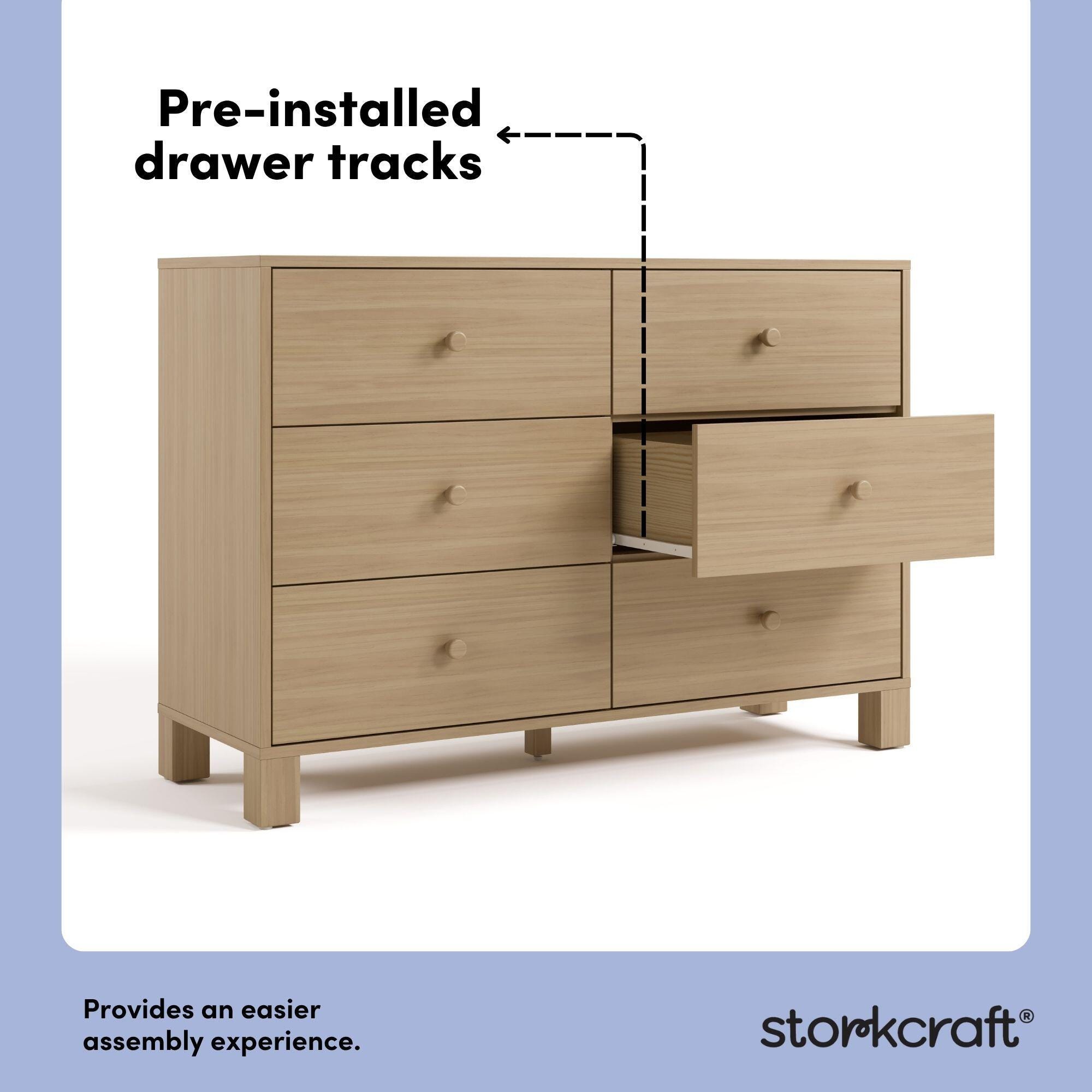 Storkcraft California 6 Drawer Double Dresser, , large