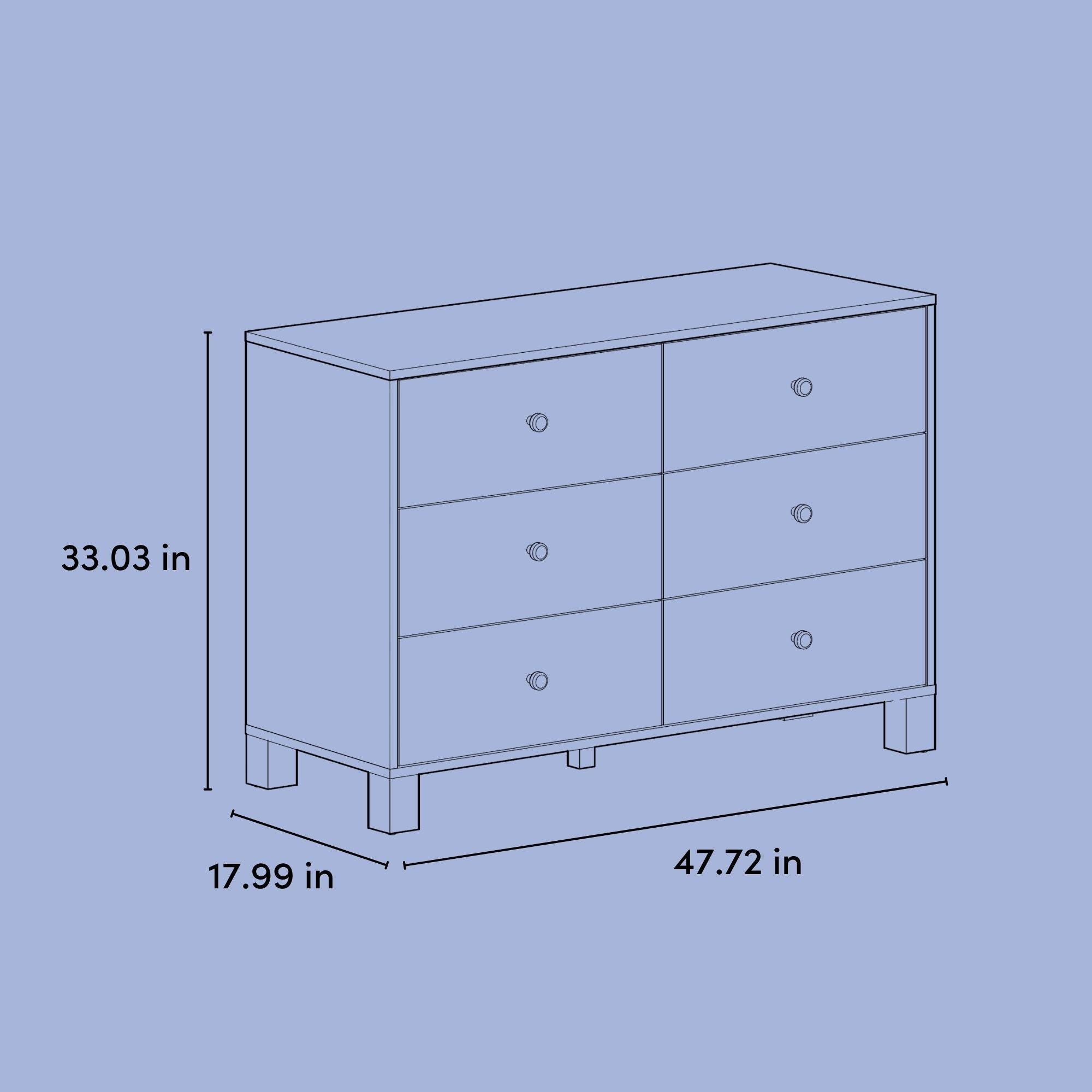 Storkcraft California 6 Drawer Double Dresser, , large