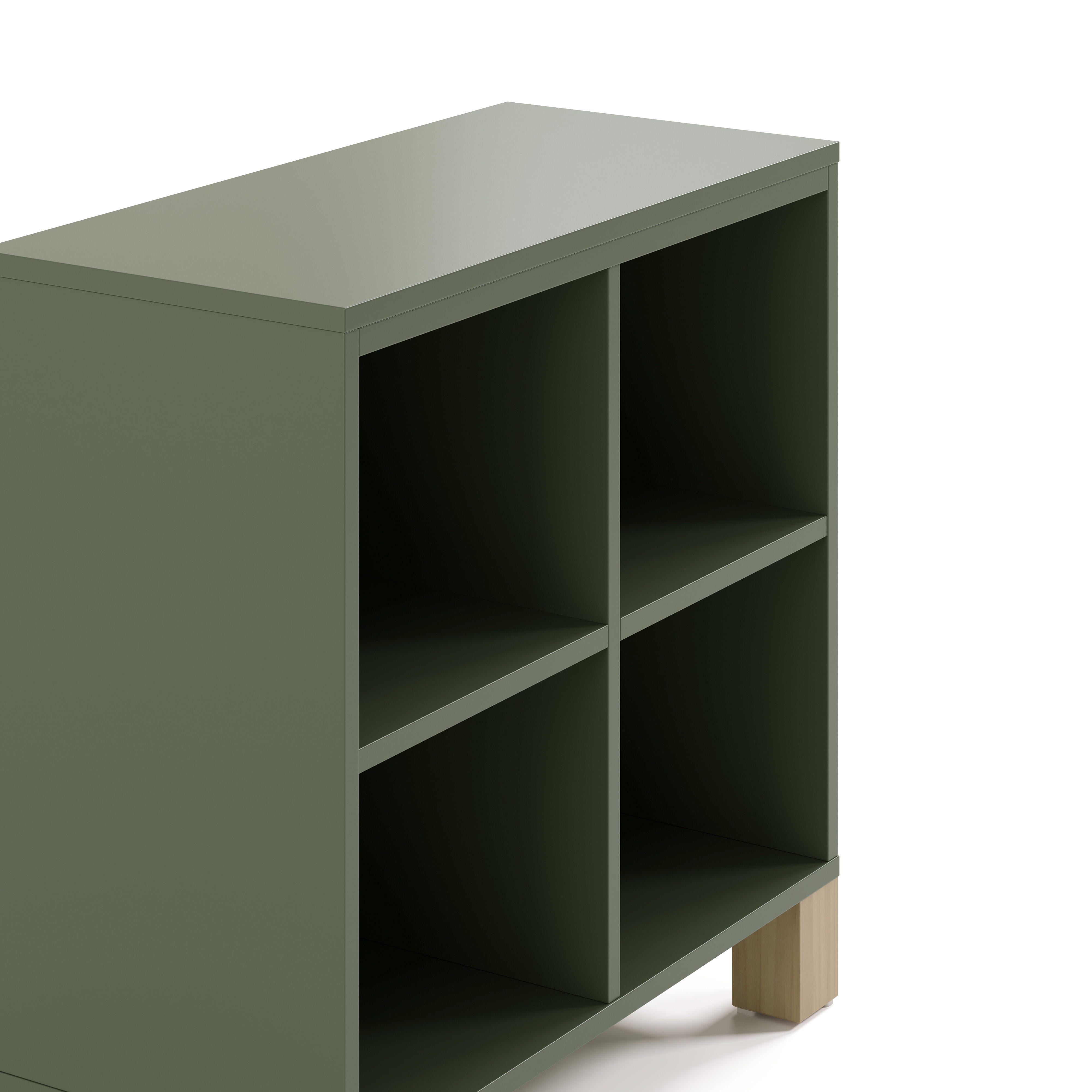 Storkcraft California Cube Organizer Bookcase, Olive/Driftwood, large